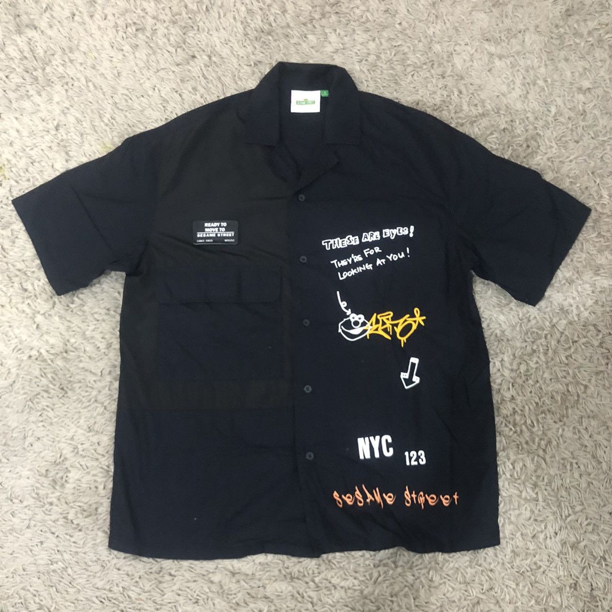 Anime Sesame street oversize open collar shirt Size US S / EU 44-46 / 1 - 1 Thumbnail