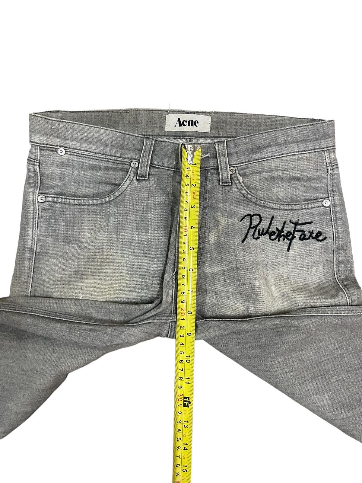 Acne Studios Acne Studios Max Tarnish Leather Patches Paint Splat Jeans Size US 29 - 20 Thumbnail
