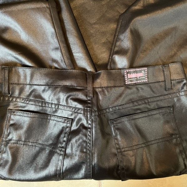 Vintage Vintage Bubblegum black satin Y2K bootcut low rise jeans Size 36" / US 14 / IT 50 - 3 Thumbnail