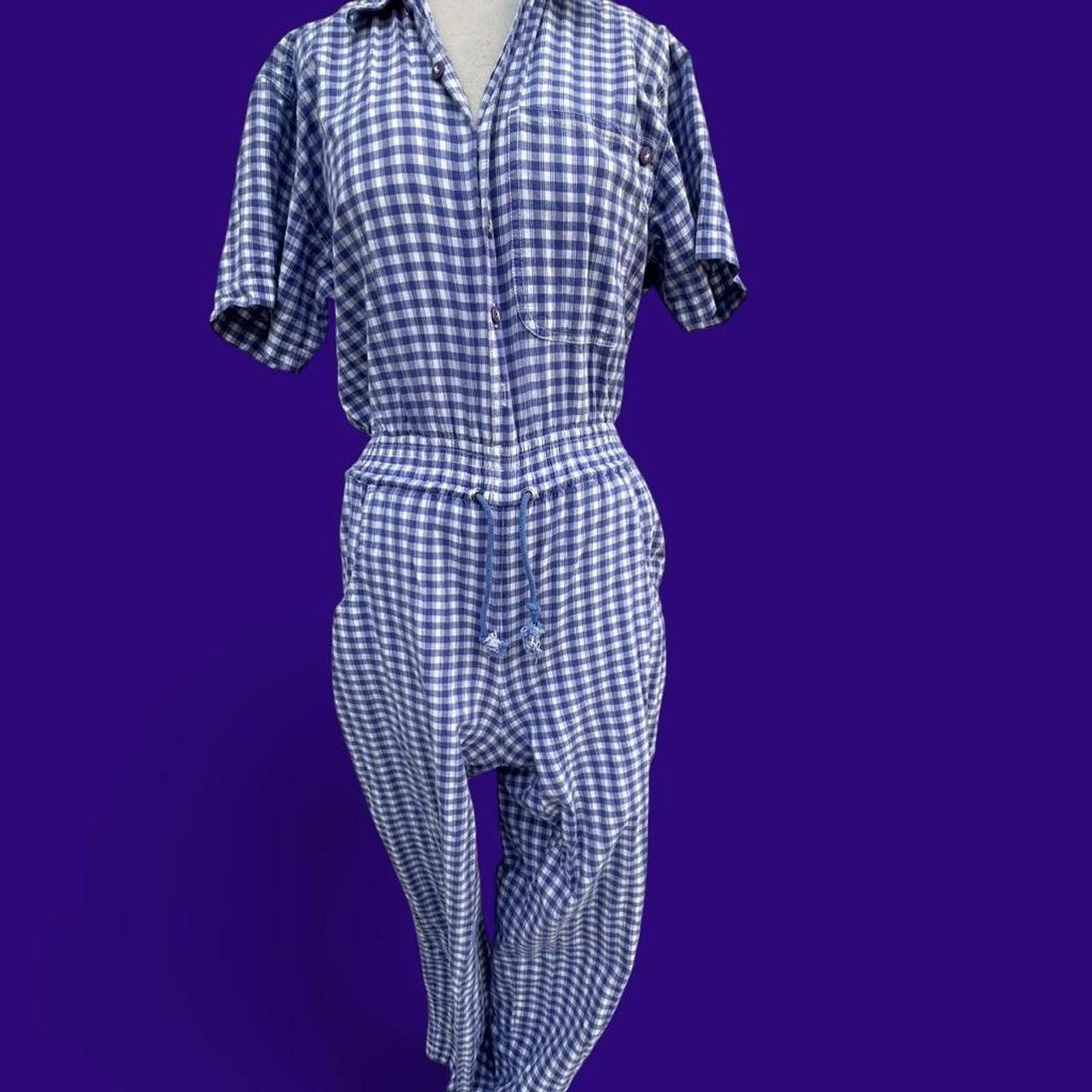 Other Blue and white gingham jumpsuit s #retro #indie Size 28" / US 6 / IT 42 - 2 Thumbnail