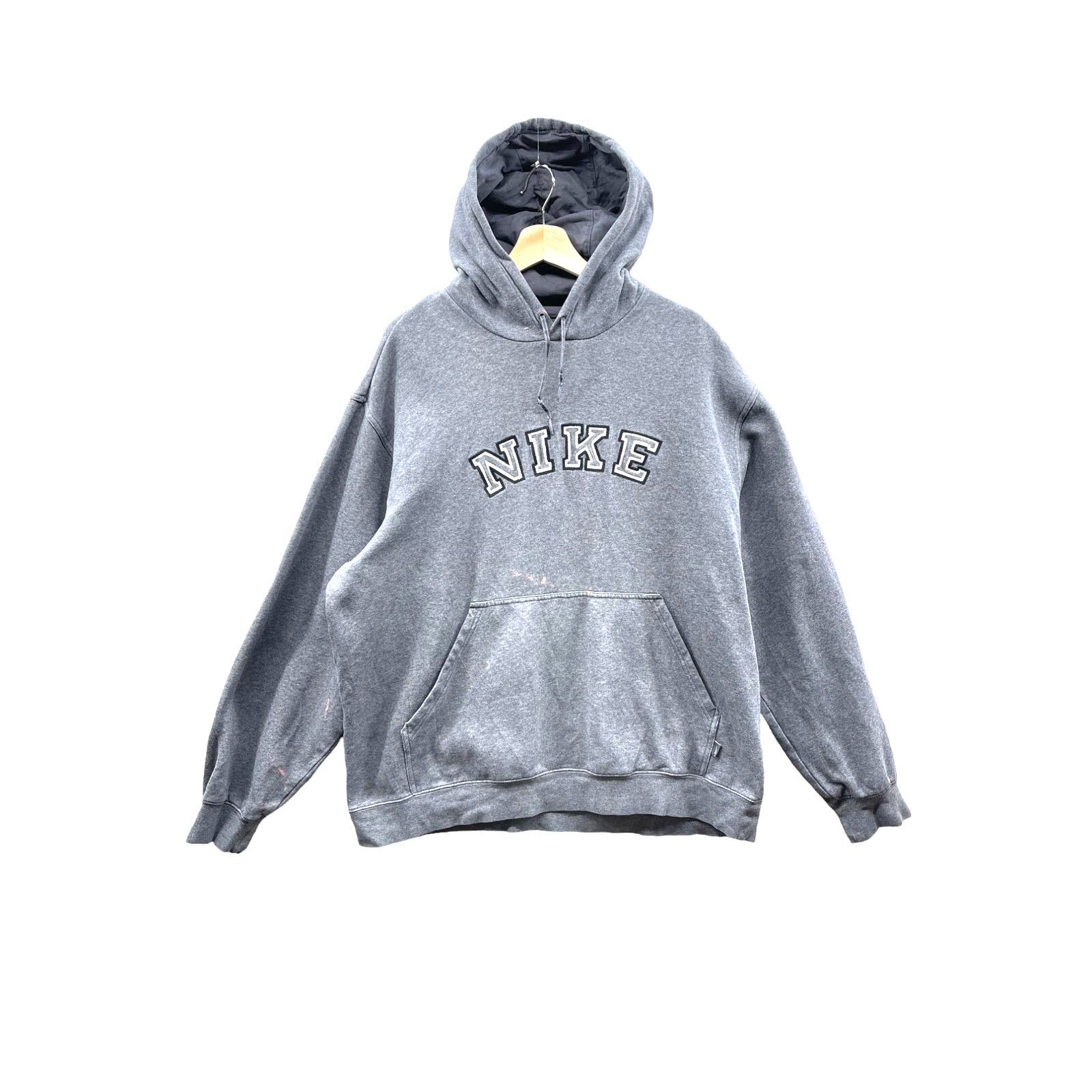 Nike × Vintage Vintage 2000's Nike Embroidered Spellout Grey Hoodie Size US XL / EU 56 / 4 - 1 Thumbnail