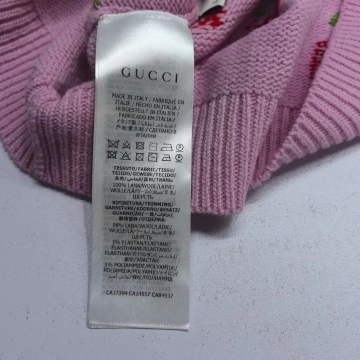 Gucci Gucci Pink Apple Pattern Wool Sweater-2507 Size L / US 10 / IT 46 - 2 Thumbnail