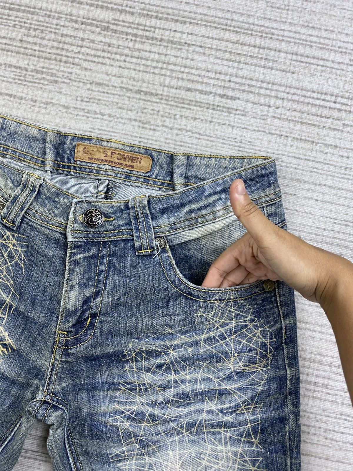 Hysteric Glamour Vintage Distressed Denim Jeans with Crisscross Punk Pants Size US 29 - 9 Thumbnail