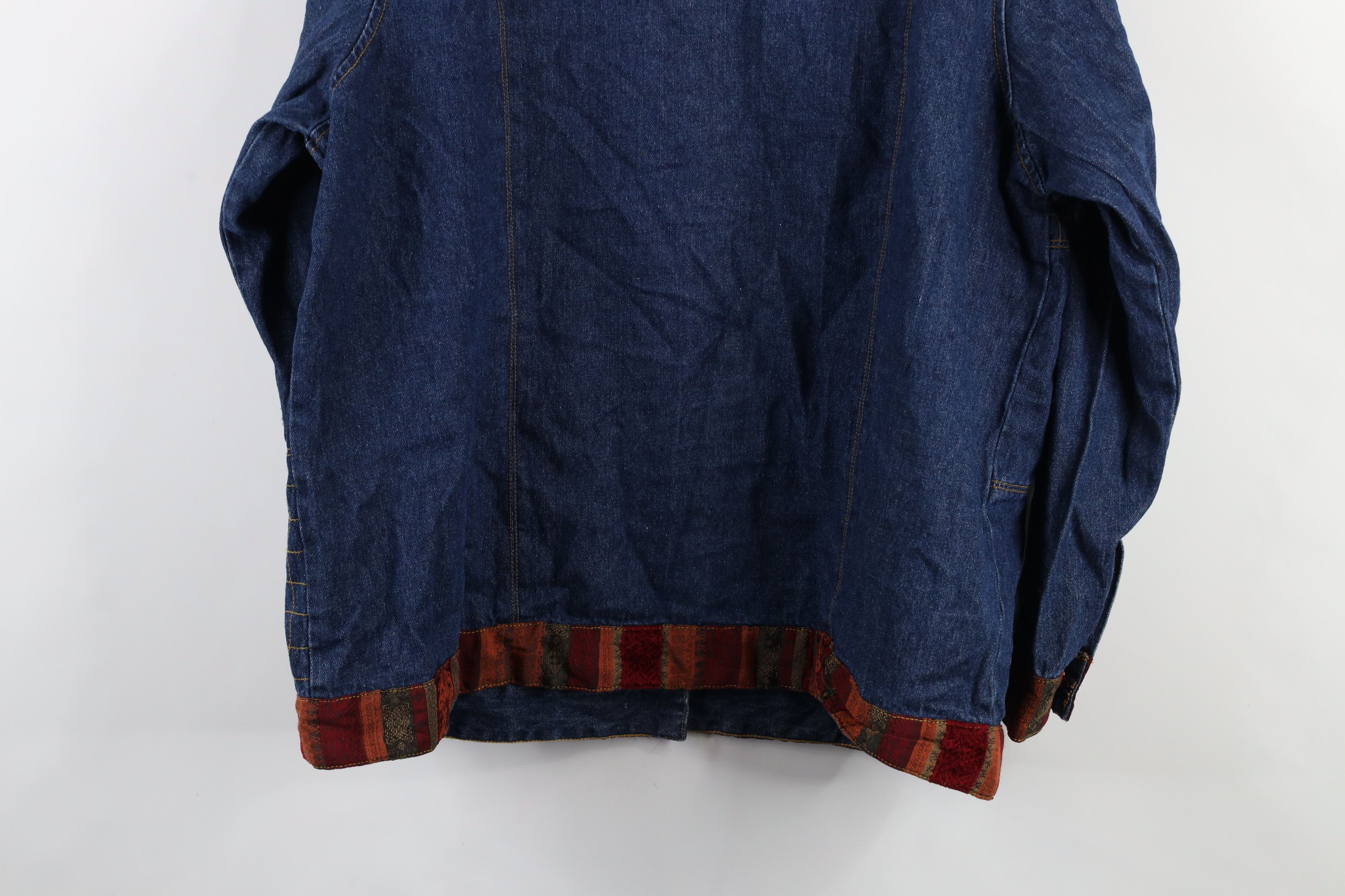 Vintage Vintage 90s Streetwear Rainbow Patchwork Denim Button Jacket Size XL / US 12-14 / IT 48-50 - 15 Thumbnail