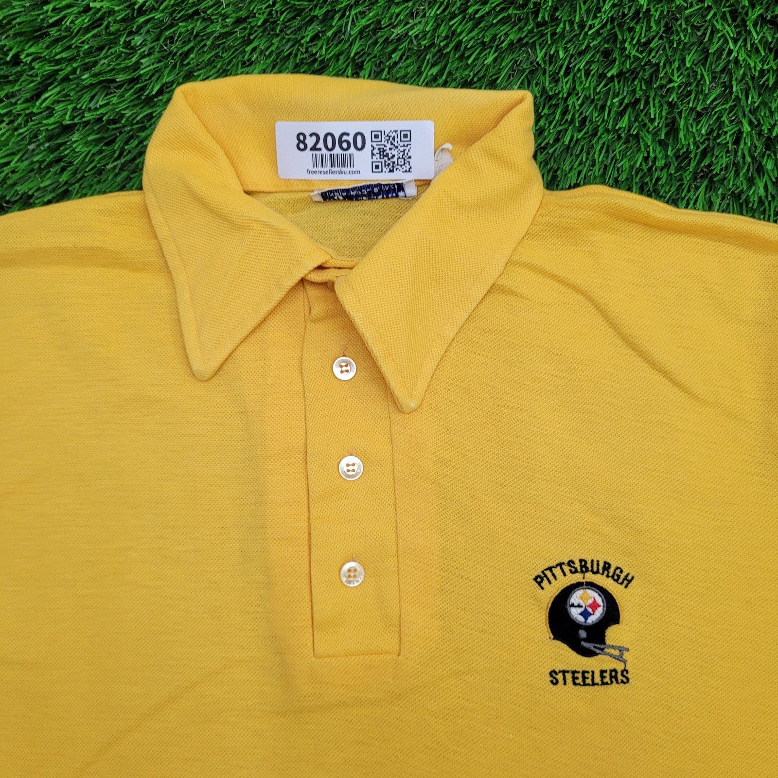 Logo 7 Vintage 60s Pittsburgh Steelers Polo Shirt Large 21x25 Crop Size US L / EU 52-54 / 3 - 11 Thumbnail
