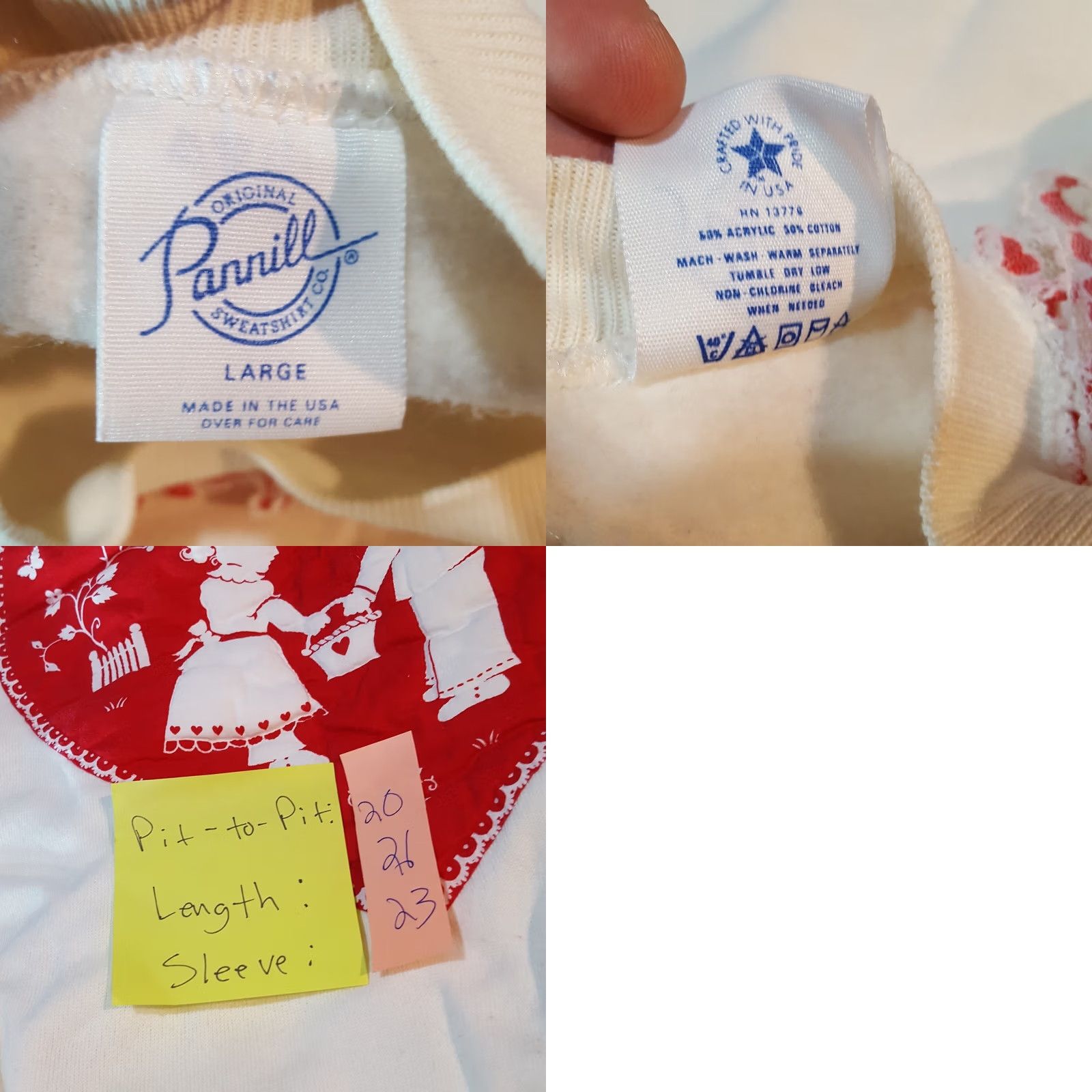 Vintage Vintage 80s Heart Raglan White Pullover Crewneck Sweatshirt M Womens Size M / US 6-8 / IT 42-44 - 8 Thumbnail