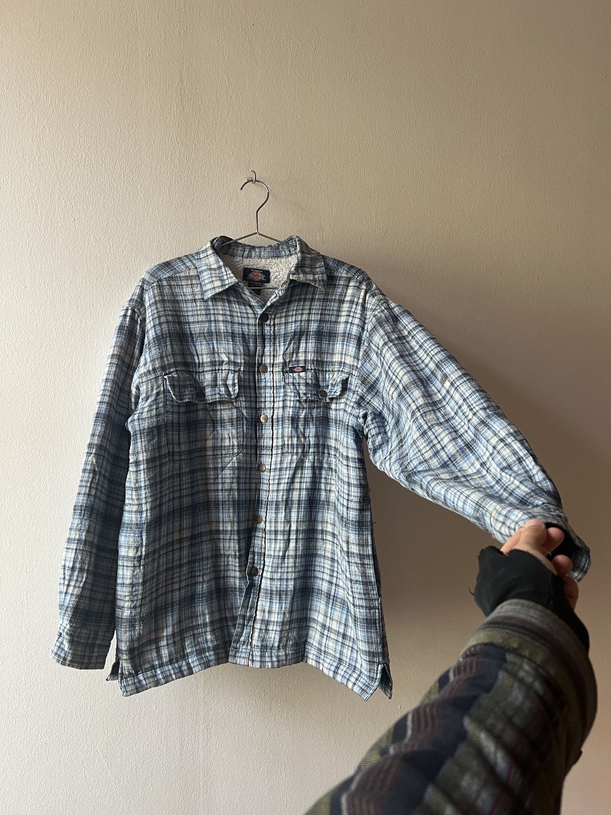 Vintage Dickies Overshirt Winter Jacket 90s Skating Striped