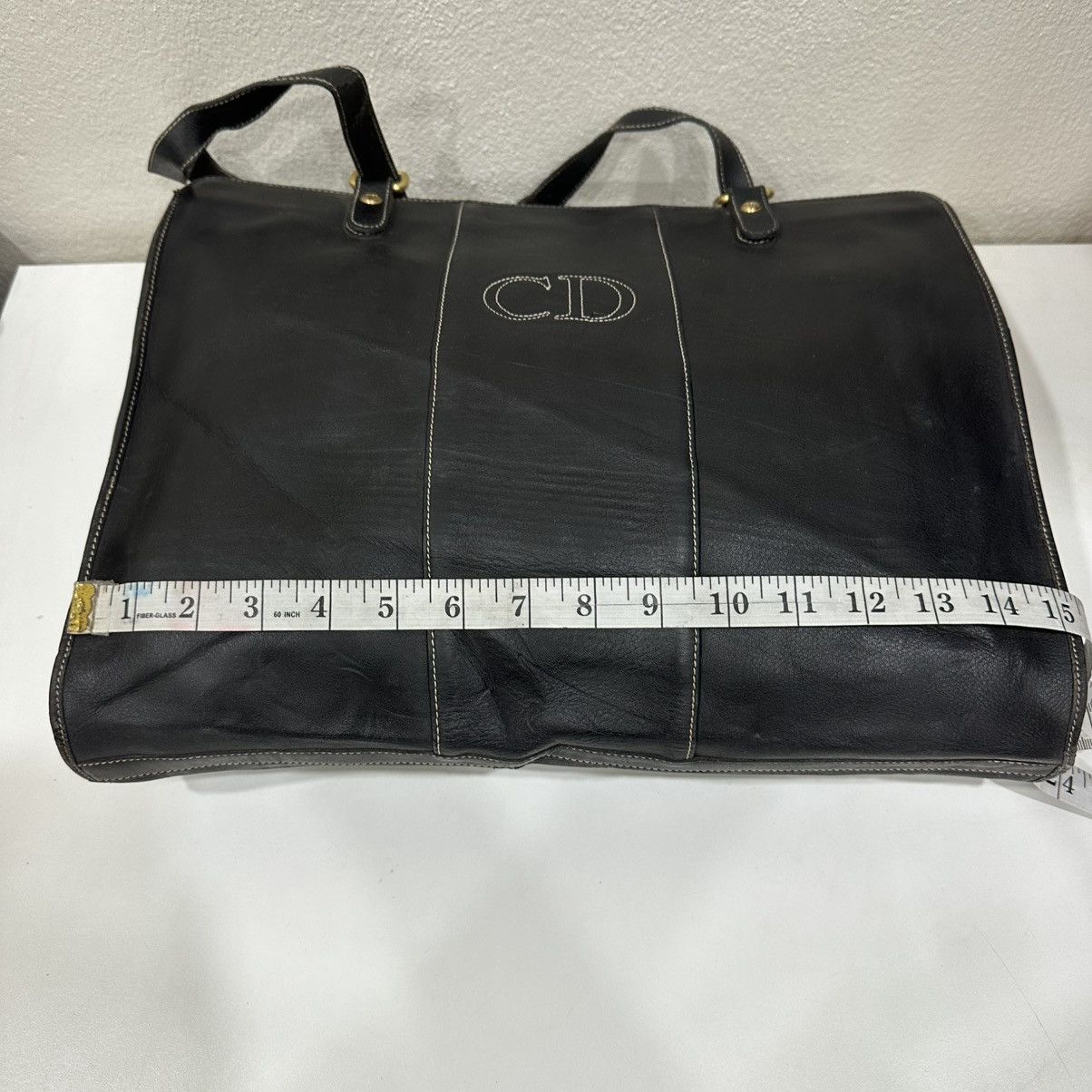 Christian Dior Monsieur ‼️YES‼️VINTAGE CHRISTIAN DIOR CD LOGO LEATHER DOCUMENT TOTEBAG Size ONE SIZE - 6 Thumbnail