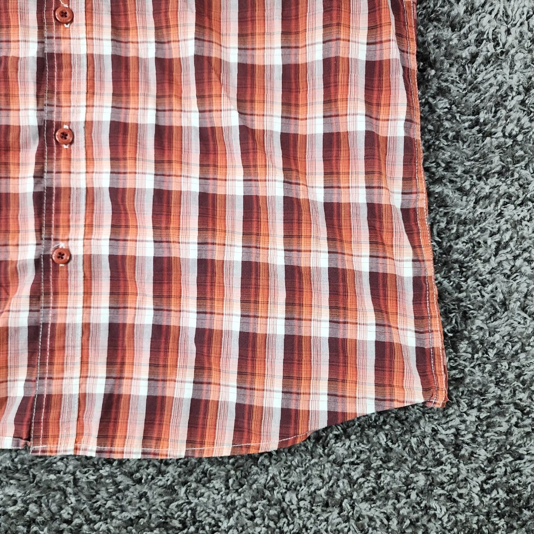 Vintage VINTAGE Wolverine Shirt Plaid Short Sleeve Button-Up - Mens L Red Orange, Wolverine Character Size US 33 - 2 Thumbnail