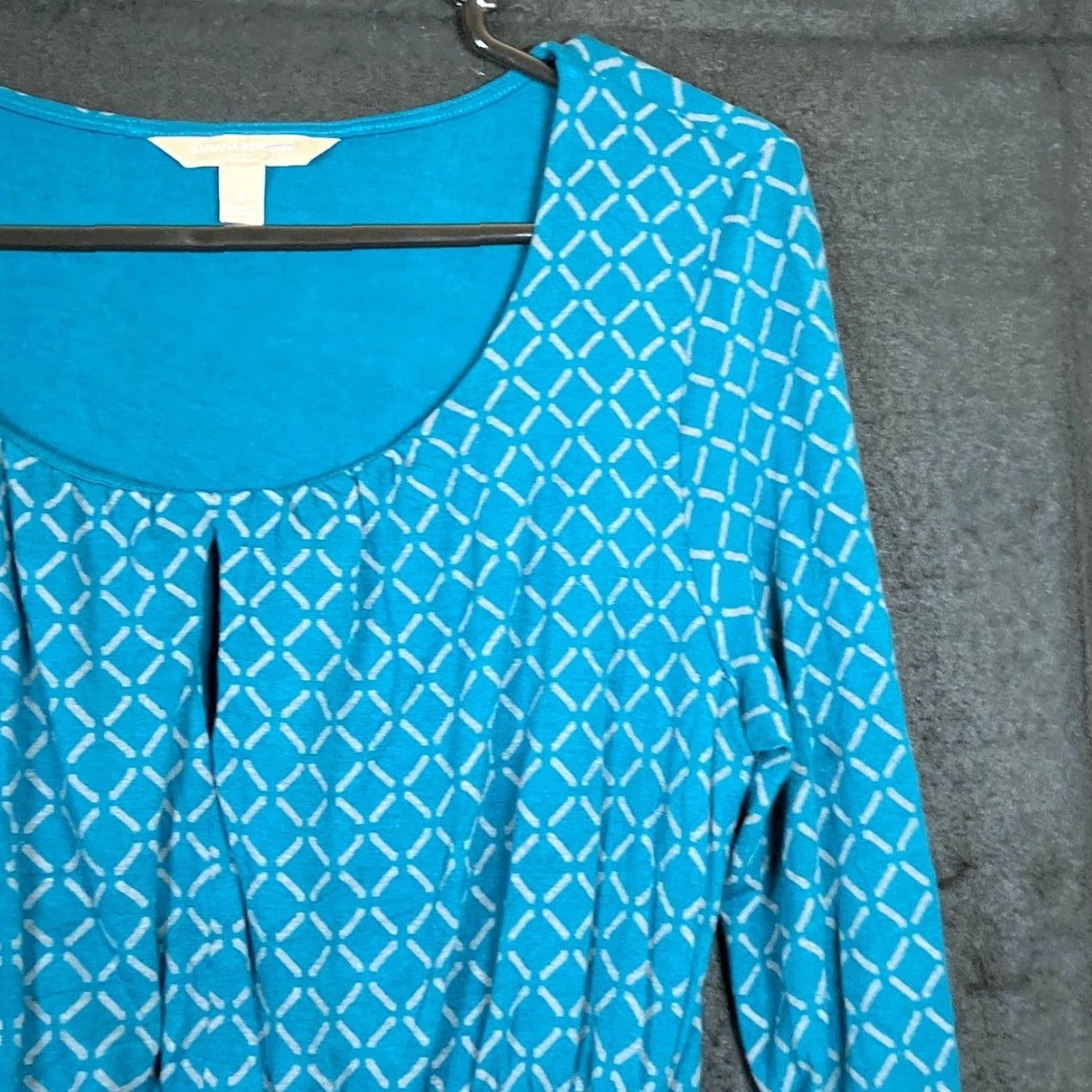 Banana Republic Banana Republic Blouse Womens Teal Pleated 3/4 Sleeve Ruched Silhouette Small Size S / US 4 / IT 40 - 5 Thumbnail
