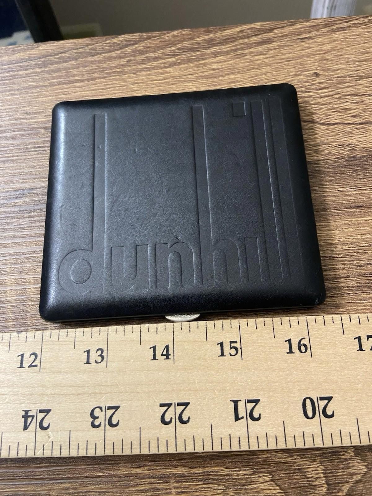 Alfred Dunhill Dunhill Vintage HUGE Logo Black Leather Brass Cigarette Case Size ONE SIZE - 3 Thumbnail