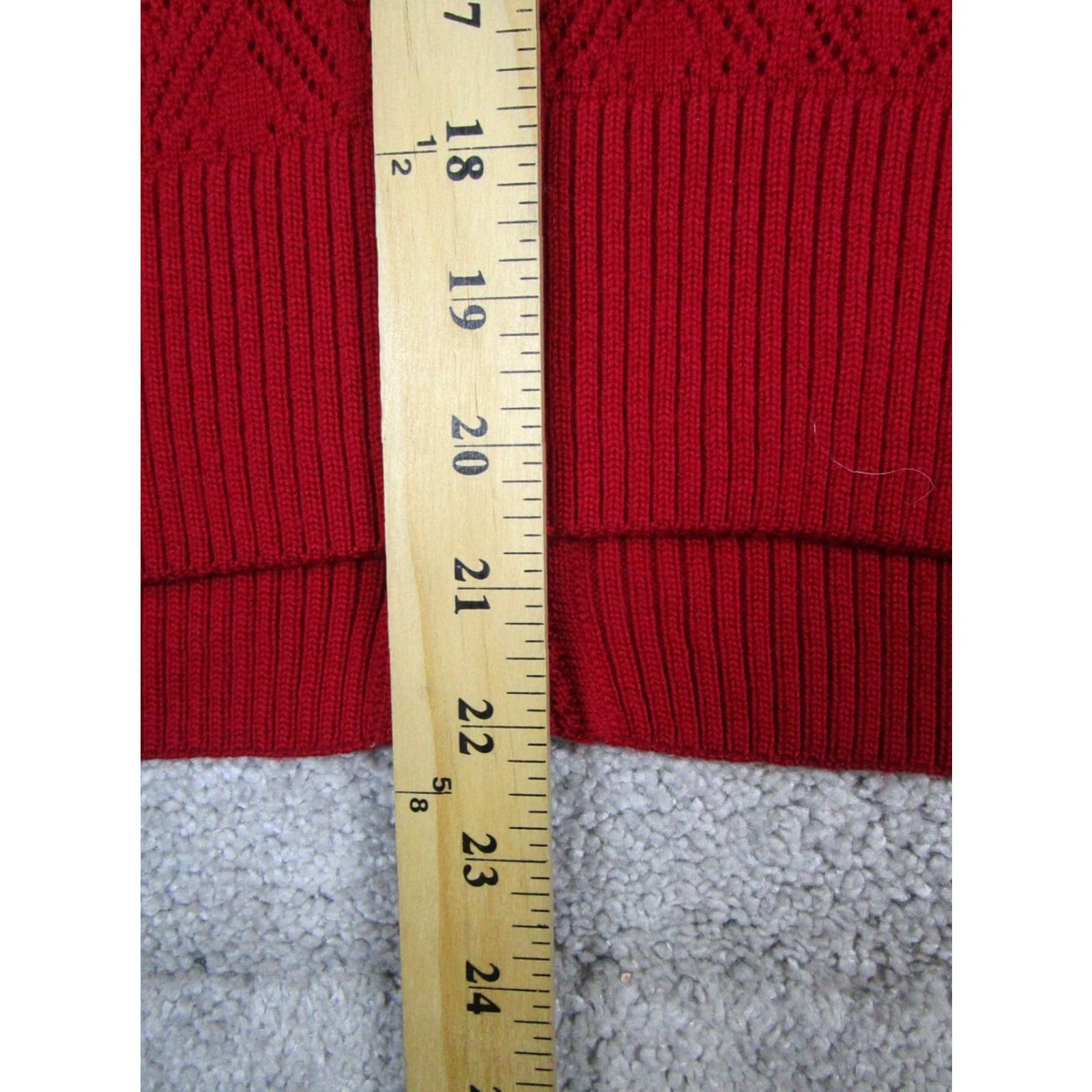 St. John ST.John Sweater Cardigan Womens Small Red Wool Knit Round Neck Long Sleeve Size S Regular Fit Womens Size S / US 4 / IT 40 - 8 Thumbnail