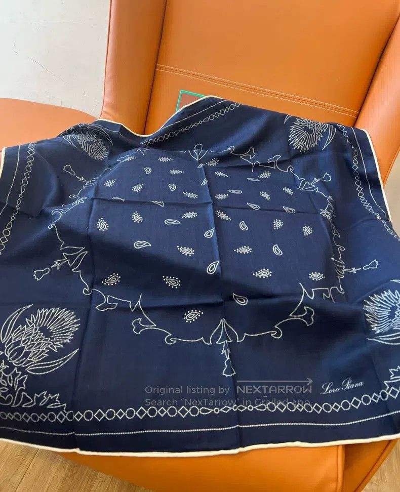 Loro Piana LORO PIANA size 90*90cm Real Silk Scarf 90*90 Size ONE SIZE - 2 Thumbnail