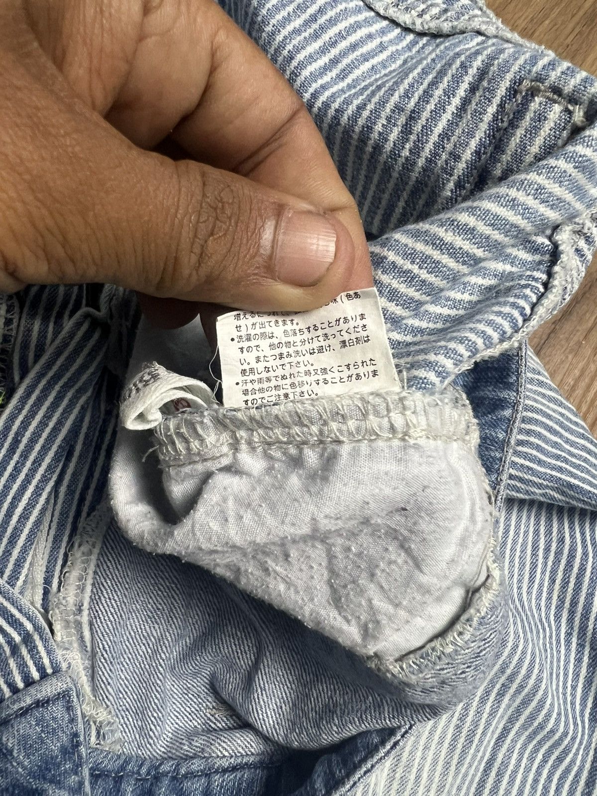 If Six Was Nine Vintage Cutie Blonde Bio-Stone Wash Pinstripe Jeans (40) Size 32" / US 10 / IT 46 - 13 Thumbnail
