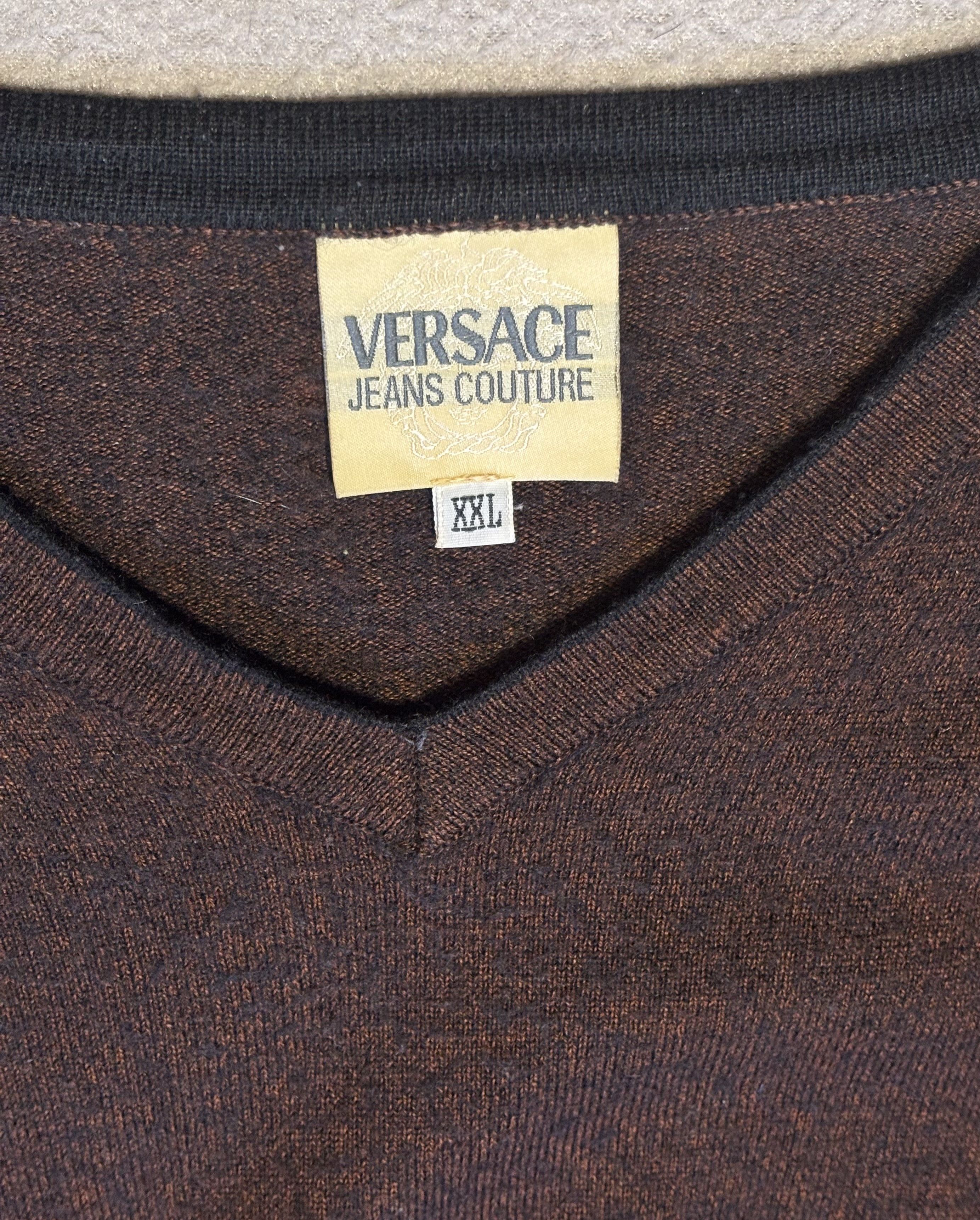 Versace Jeans Couture Versace Jeans Couture V-neck Sweater Size XXL Fit L Size US L / EU 52-54 / 3 - 12 Thumbnail