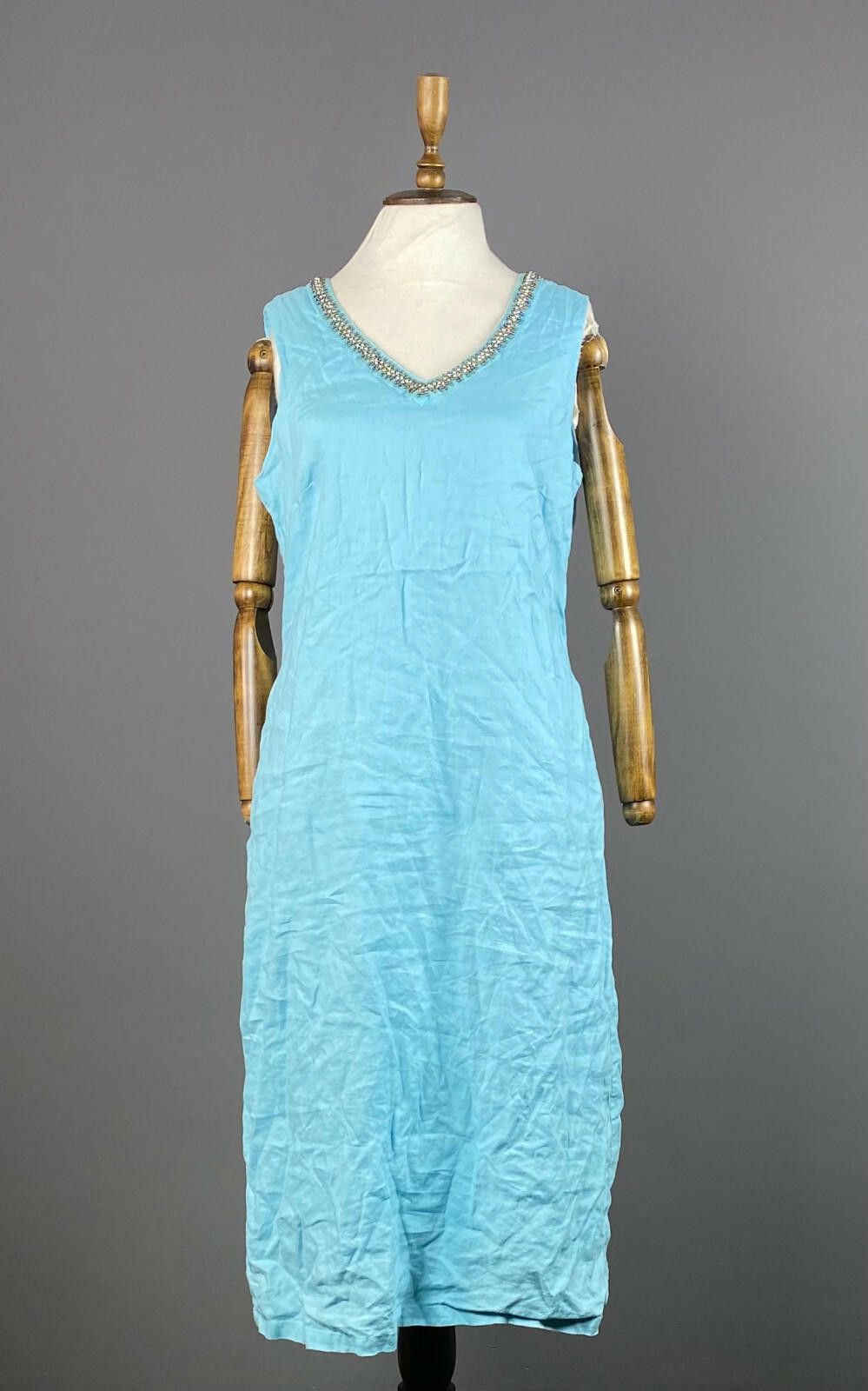 Melvin & Hamilton Ladies Malvin I Love Linen Blue Tank Long Dress Size 42 Size M / US 6-8 / IT 42-44 - 1 Thumbnail