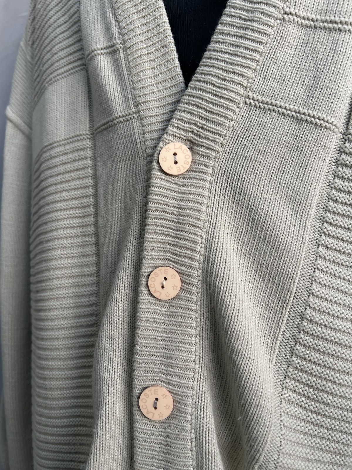 Lacoste Beige Knit lacoste chemise y2k Cardigan Vintage Classic Size US L / EU 52-54 / 3 - 4 Thumbnail