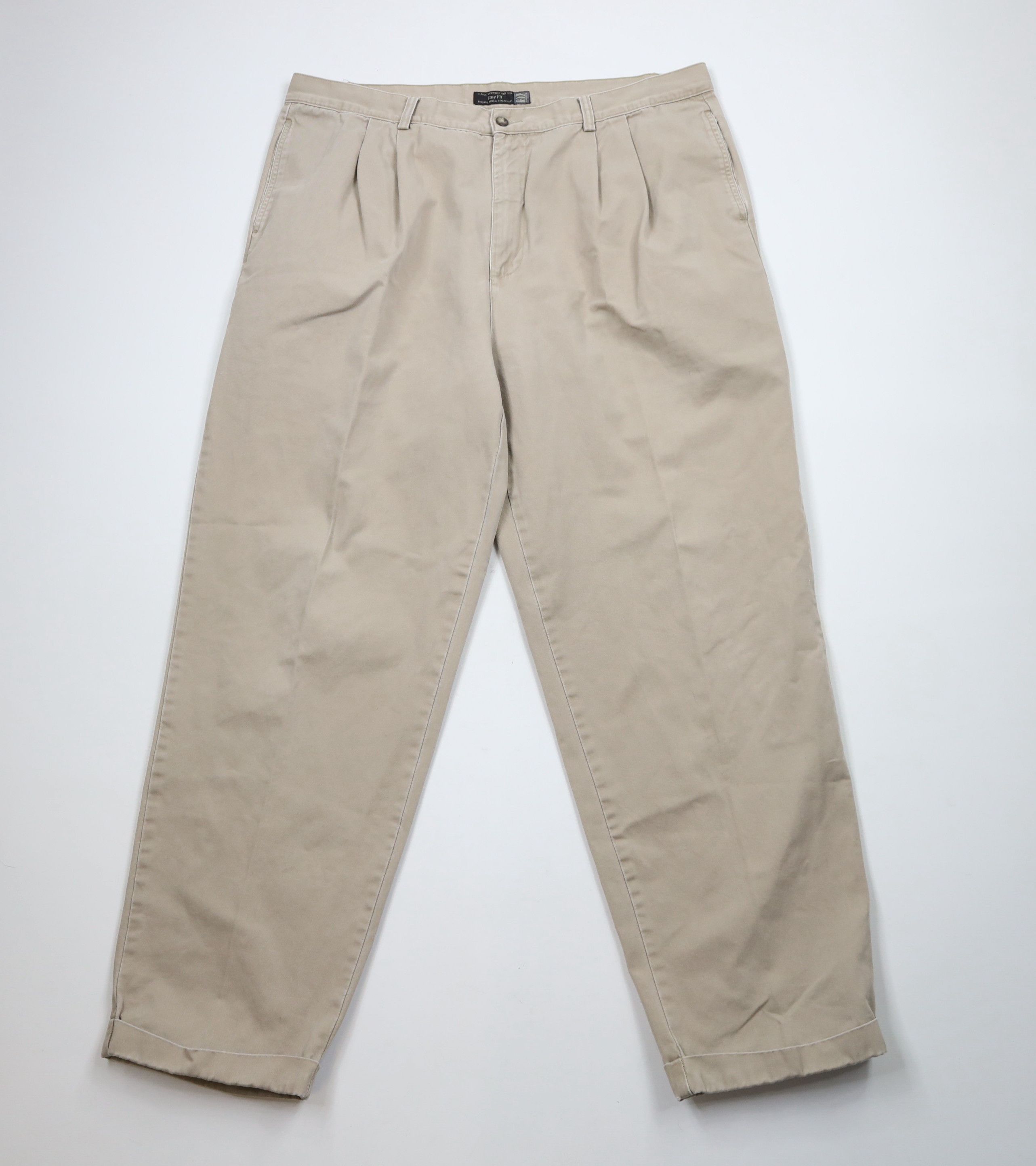 Gap × Vintage Vintage 90s Gap Pleated Cuffed Relaxed Fit Chino Pants Beige Size US 40 / EU 56 - 1 Thumbnail