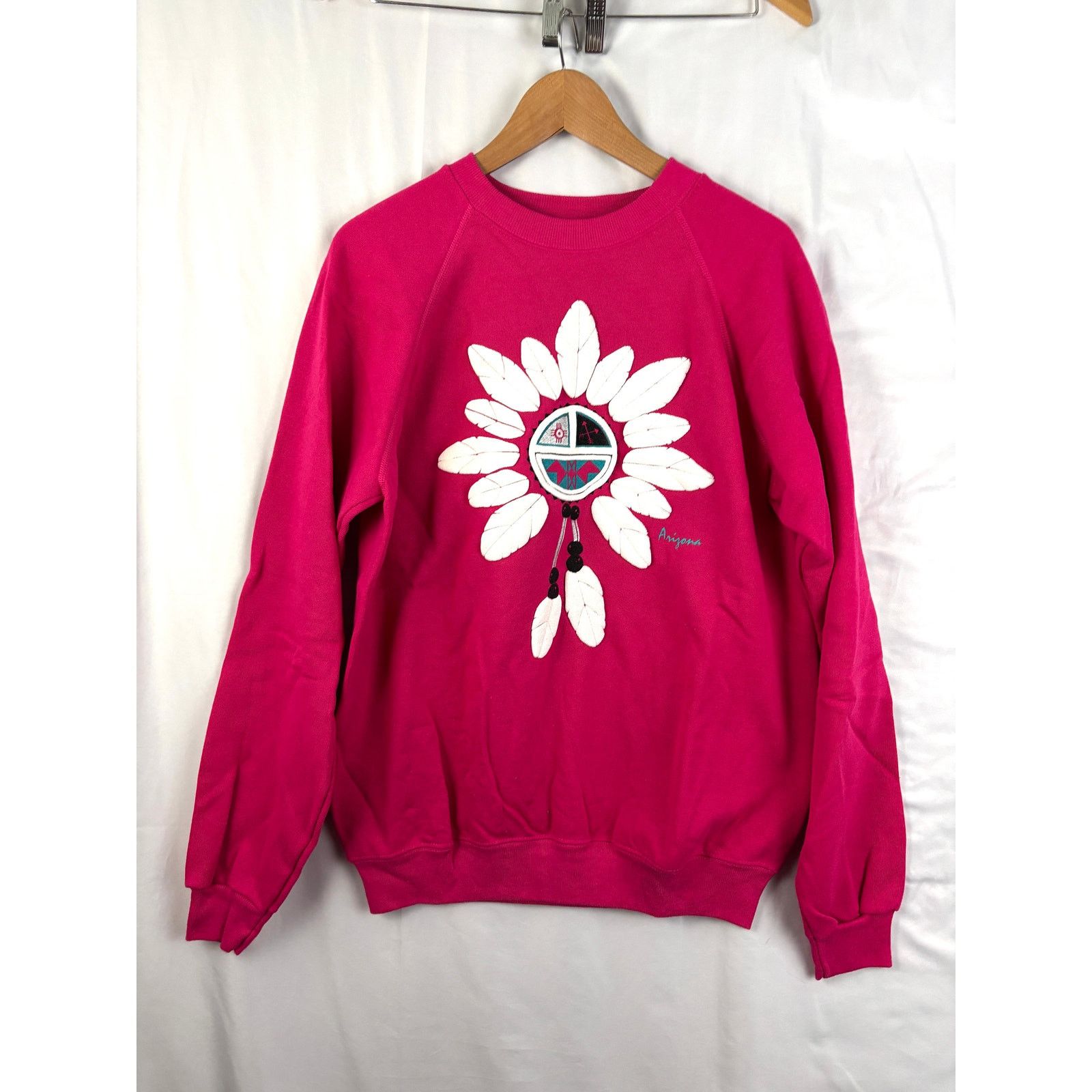 Hanes Vtg 80s Puff Paint Dreamcatcher Arizona Sweatshirt Large USA Size L / US 10 / IT 46 - 4 Thumbnail