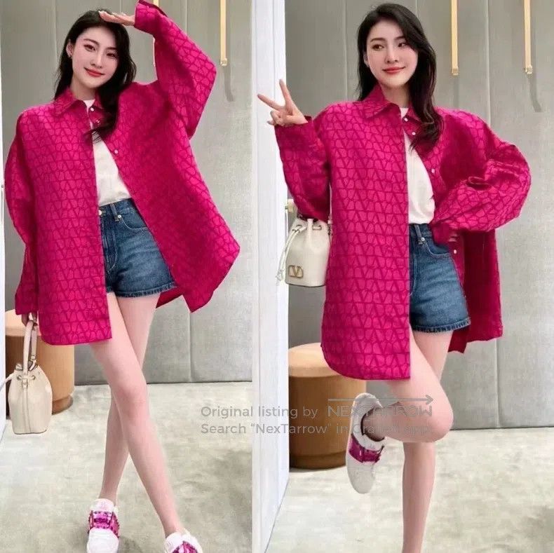 Valentino Valentino Rose red embroidered monogram logo jacket jacket Size XS / US 0-2 / IT 36-38 - 1 Thumbnail