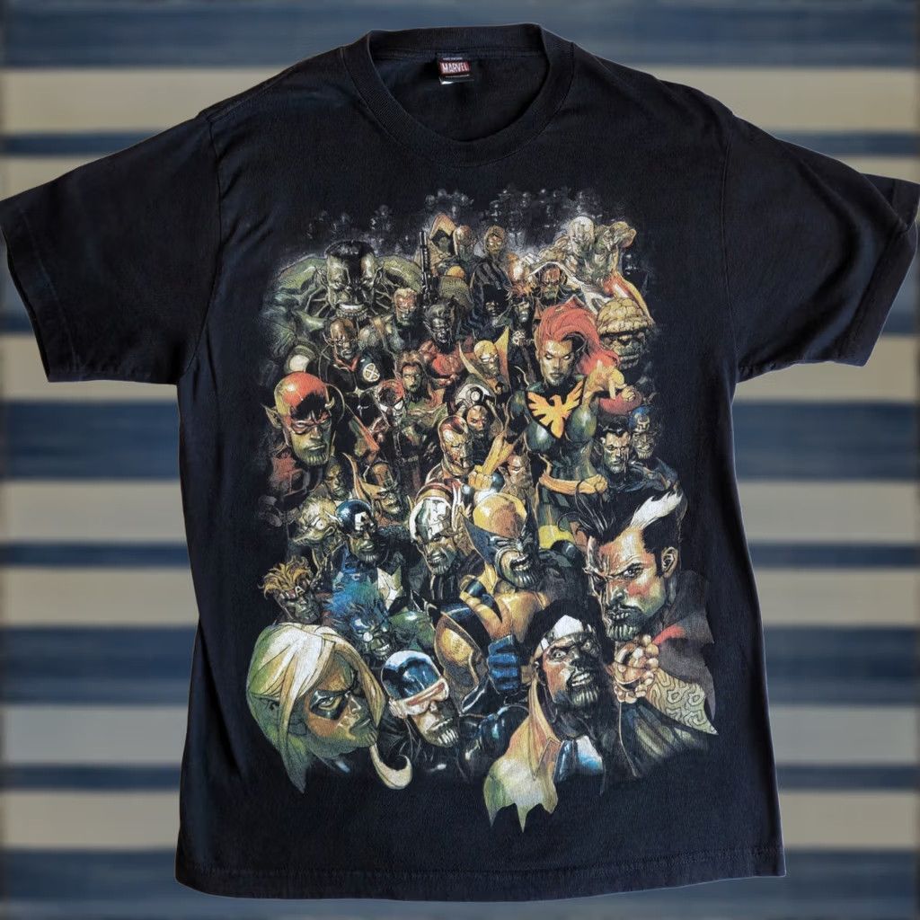 Vintage VINTAGE Marvel T-Shirt Men L Black Short Sleeve Crew Neck Graphic Thanos Avengers Superhero Y2K Mad Engine 2000s Size US L / EU 52-54 / 3 - 1 Thumbnail