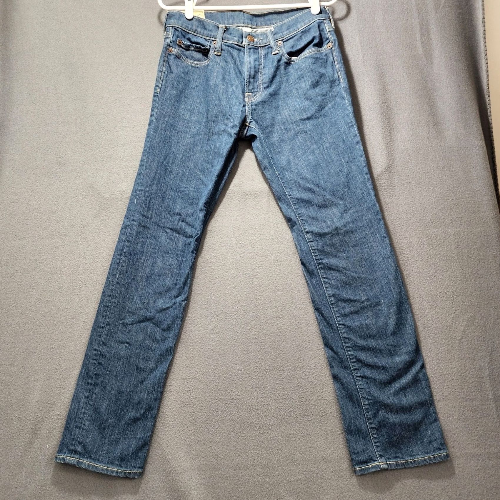 Abercrombie & Fitch Abercrombie & Fitch Jeans Mens 29x29 Blue Skinny Stretch Tagged 30x30 Denim Cotton Blend 5-Pocket Zip Closure Mens Jeans Size US 29 - 2 Thumbnail