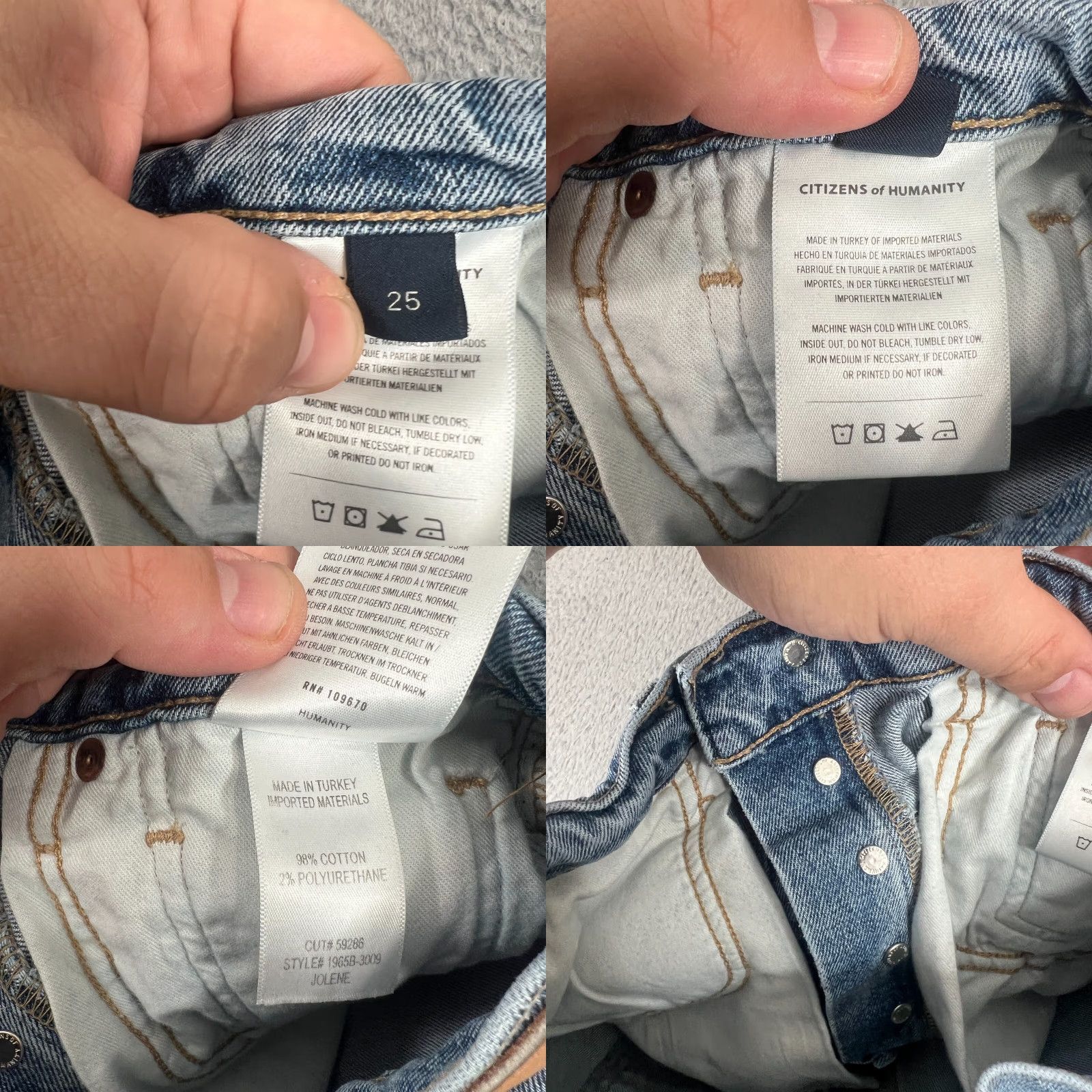 Citizens Of Humanity Citizens of Humanity Premium Vintage Jolene Slim Straight Jeans Womens 25 Light Blue Size 42" / US 20 - 8 Thumbnail