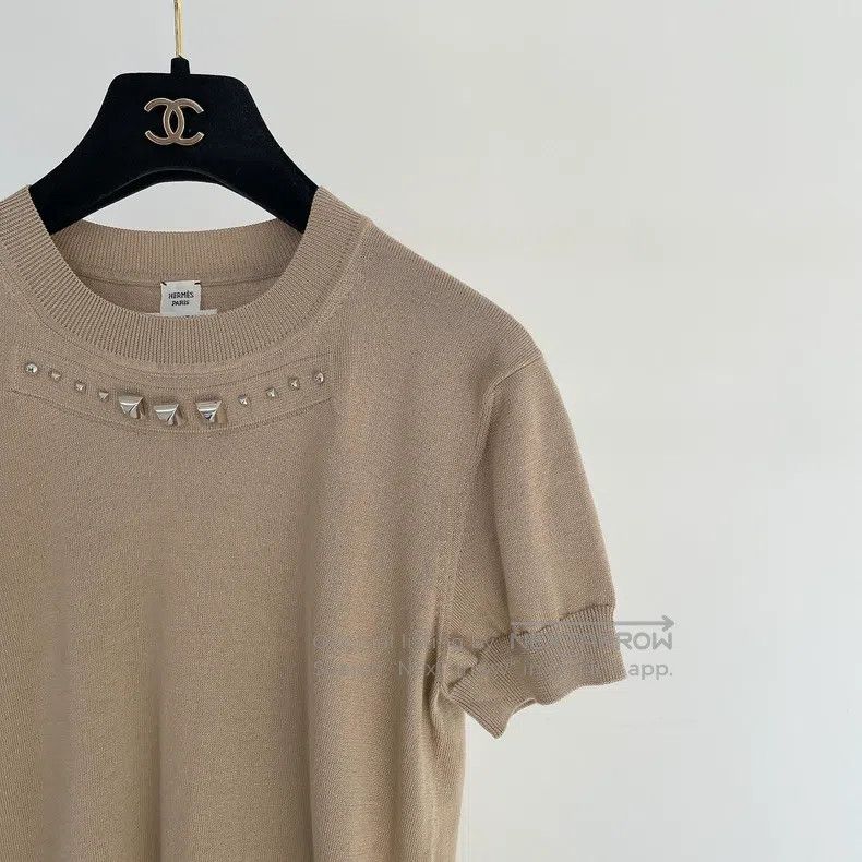 Hermes Hermes Beige Knit Top Size XS / US 0-2 / IT 36-38 - 3 Thumbnail