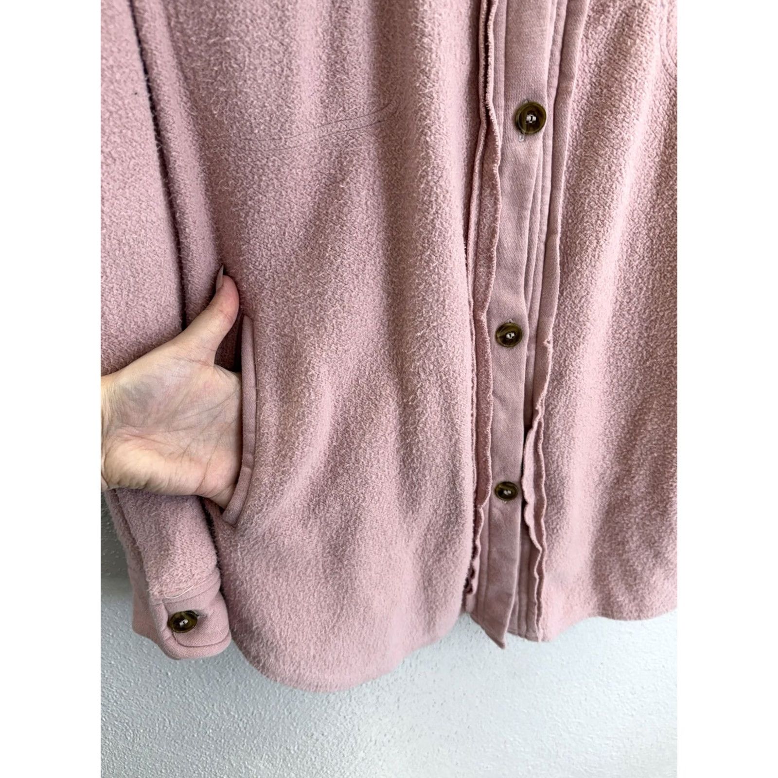 Vintage VINTAGE Altar'd State Womens Shacket Plaid Pink Oversized Button Up Mid-Length Jacket Womens Size L / US 10 / IT 46 - 3 Thumbnail