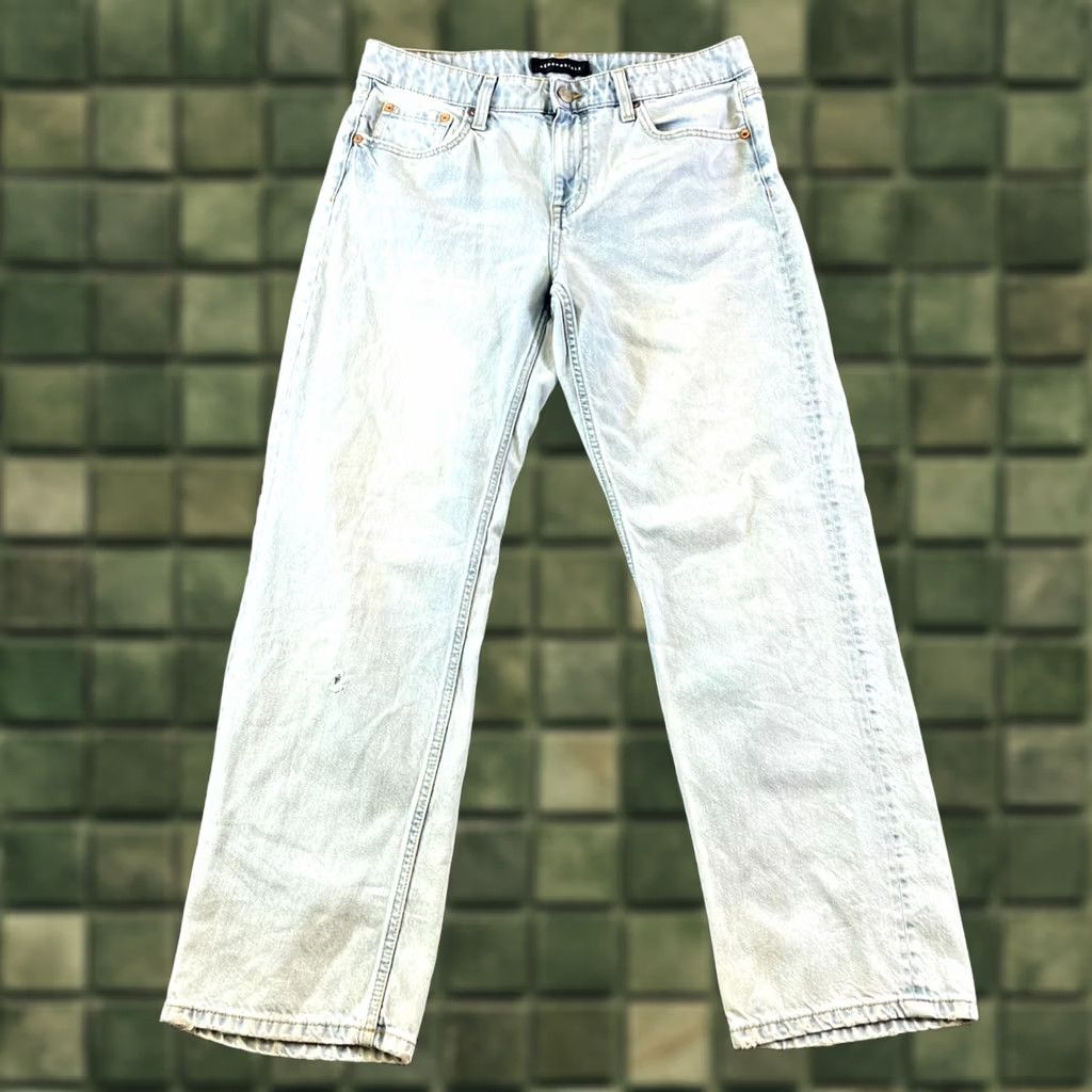 Vintage Aéropostale Jeans Women's 8 Blue Cotton Denim Baggy Straight Workwear Faded Jeans Size 30" / US 8 / IT 44 - 1 Thumbnail