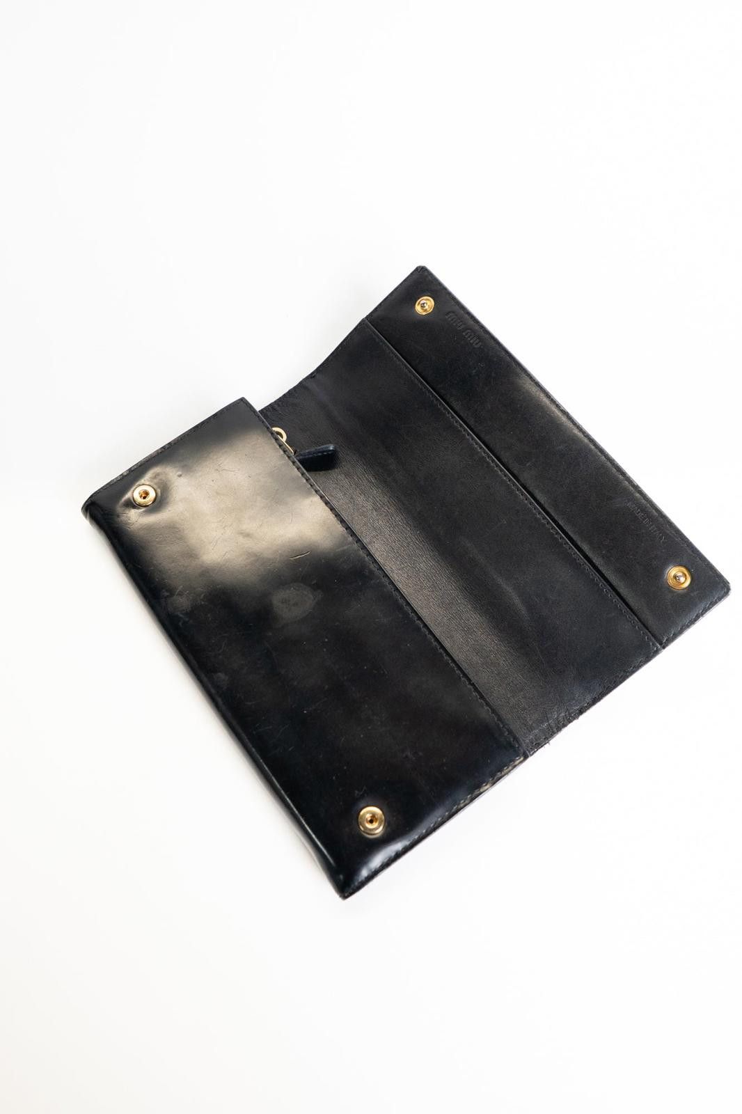 Miu Miu 00's Miu Miu Patent Leather Gold Plaque Long Wallet Size ONE SIZE - 4 Thumbnail