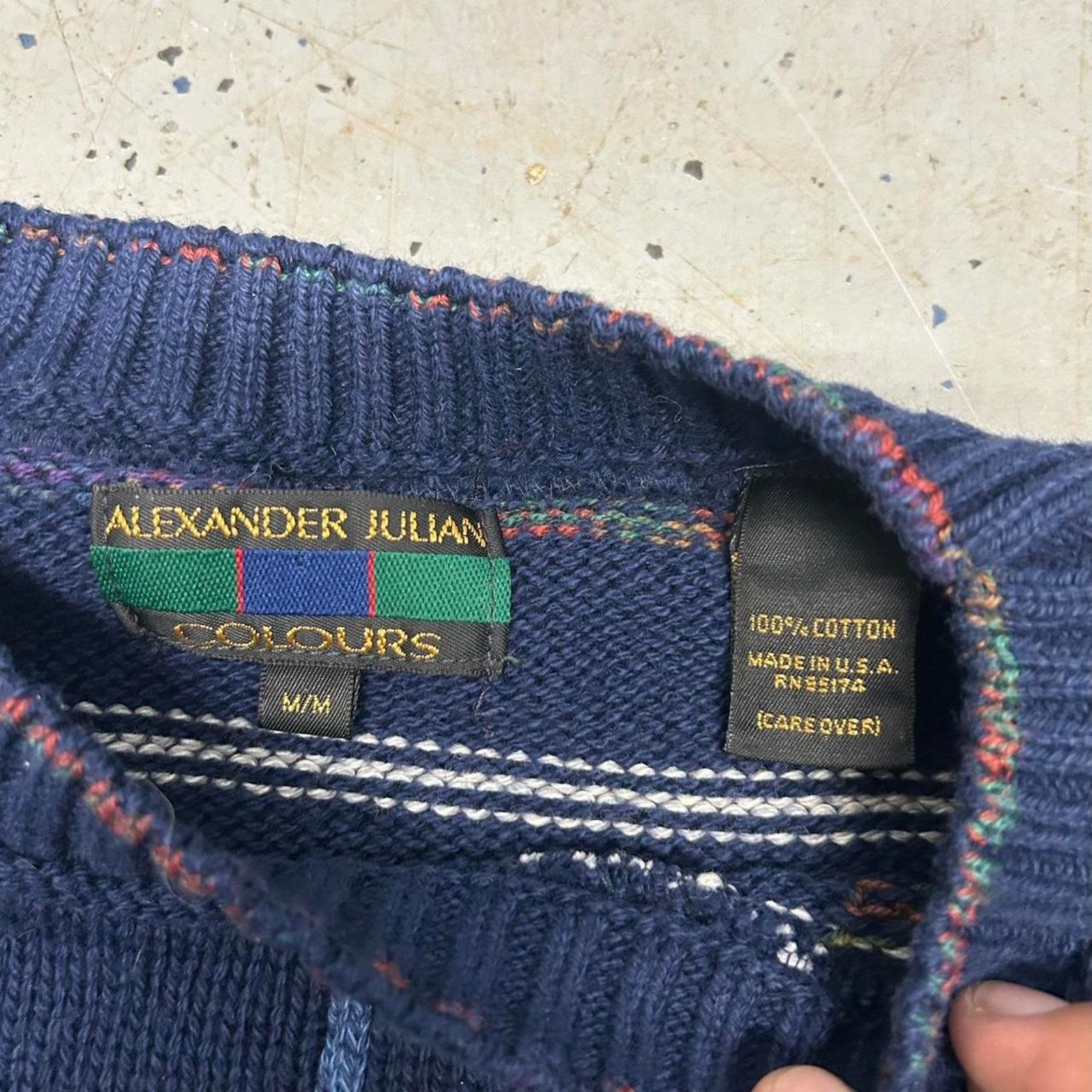 Alexander Julian Navy blue Alexander Julian Colours vintage knit sweater Size US M / EU 48-50 / 2 - 3 Thumbnail