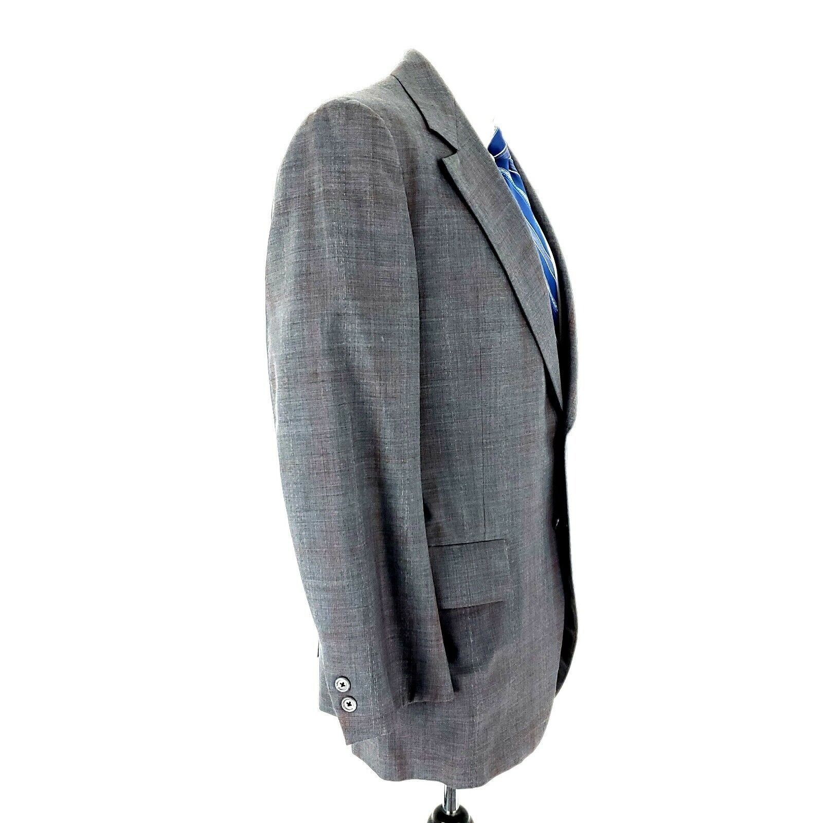 Hart Schaffner Marx Hart Schaffner Marx Wool 2 Button Blazer 40R Gray W/ Red Win Size 40R - 7 Thumbnail