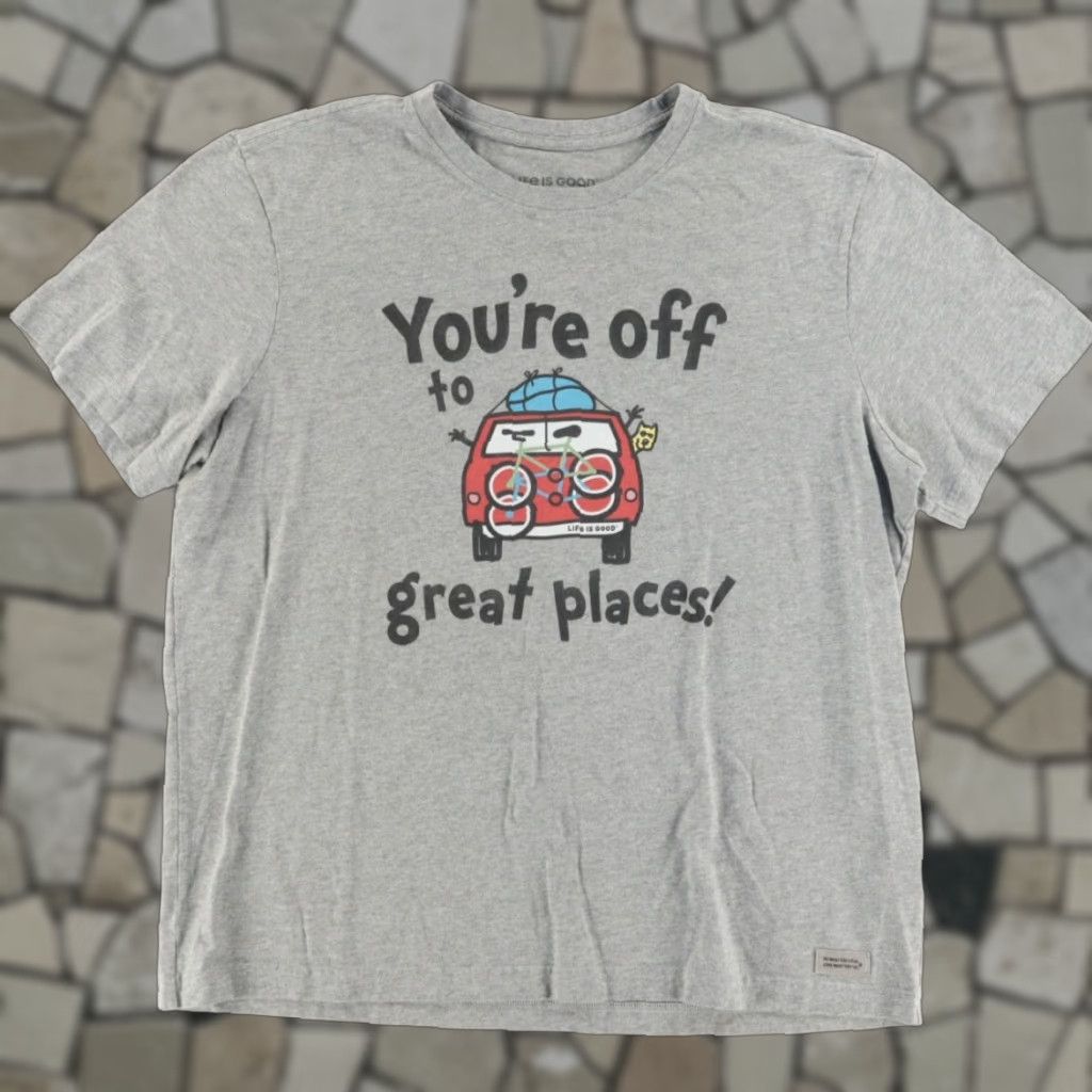 Life is Good Life is Good You're Off to Great Places Solid T-Shirt Gray Men's XL Size US XL / EU 56 / 4 - 1 Thumbnail