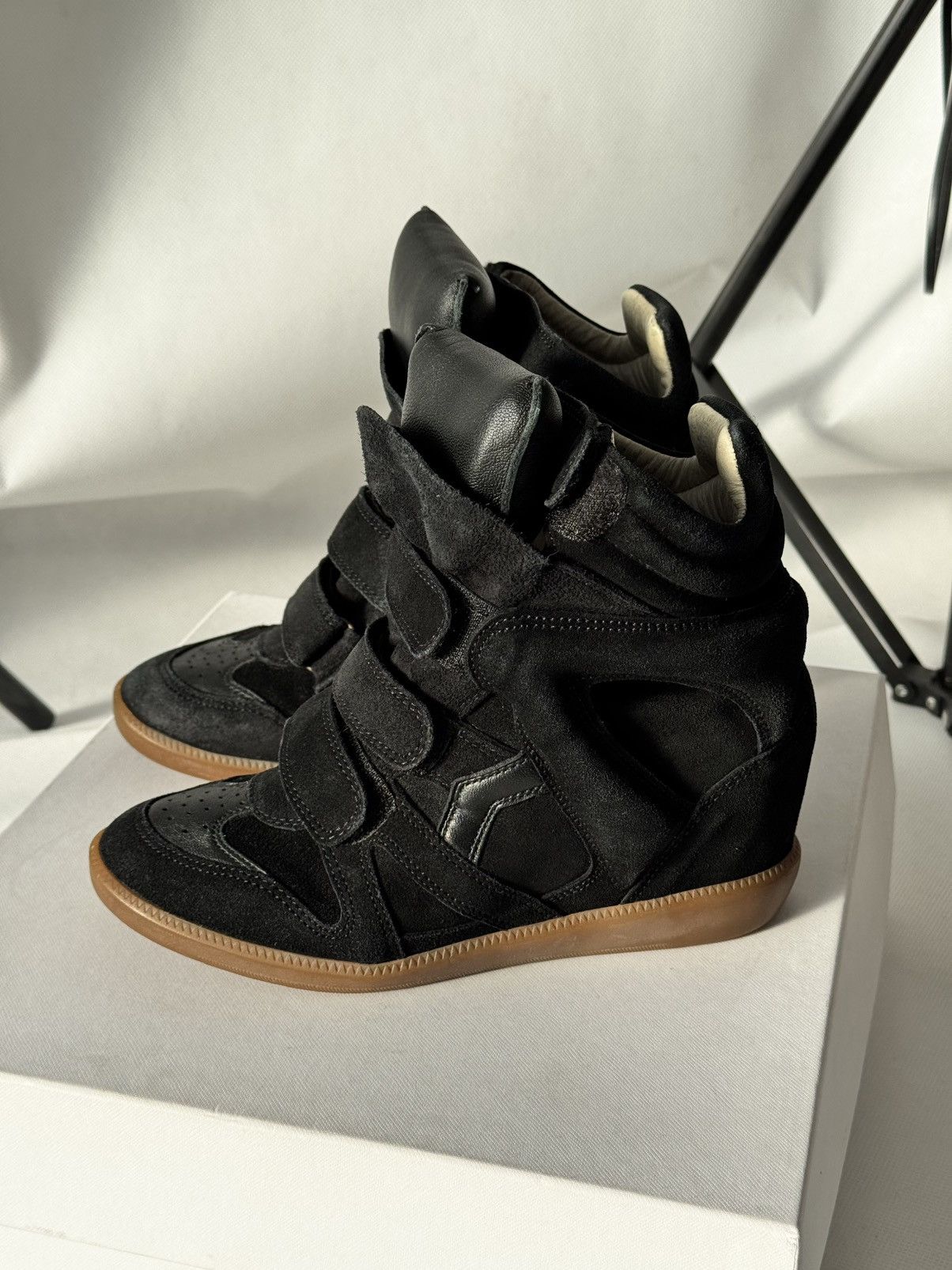 Isabel Marant Isabel Marant Bekett sneakers shoes Washed Black Suede Wedge Size US 6 / IT 36 - 9 Thumbnail