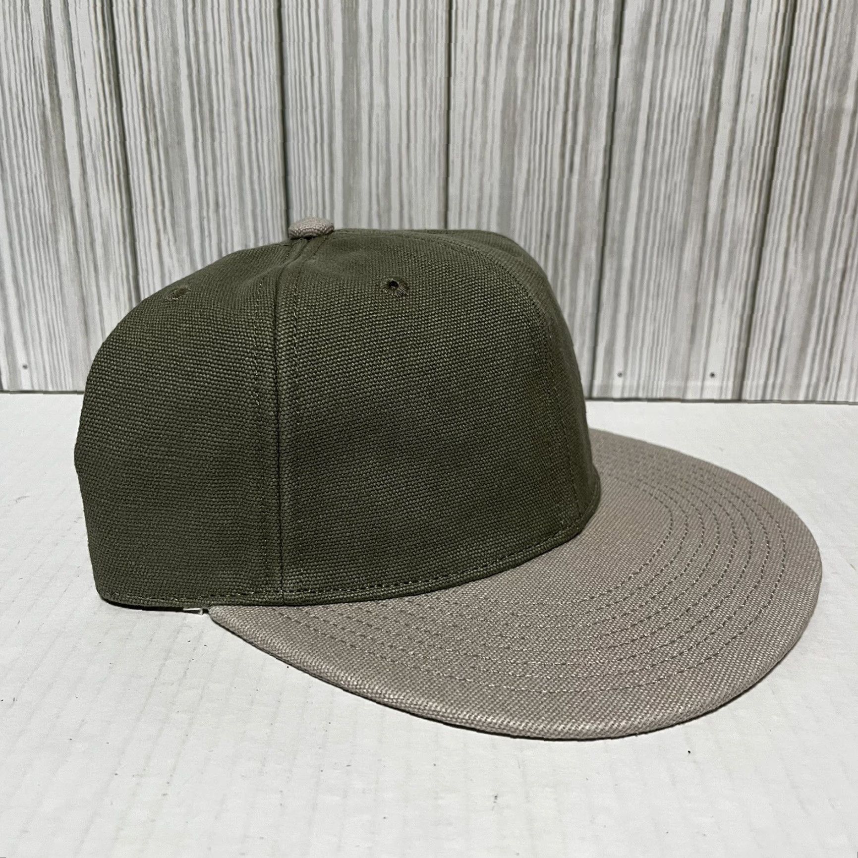 American Eagle Outfitters American Eagle Outfitters Hat Cap Strap Back Olive Army Green Canvas Basic Plain Size ONE SIZE - 3 Thumbnail