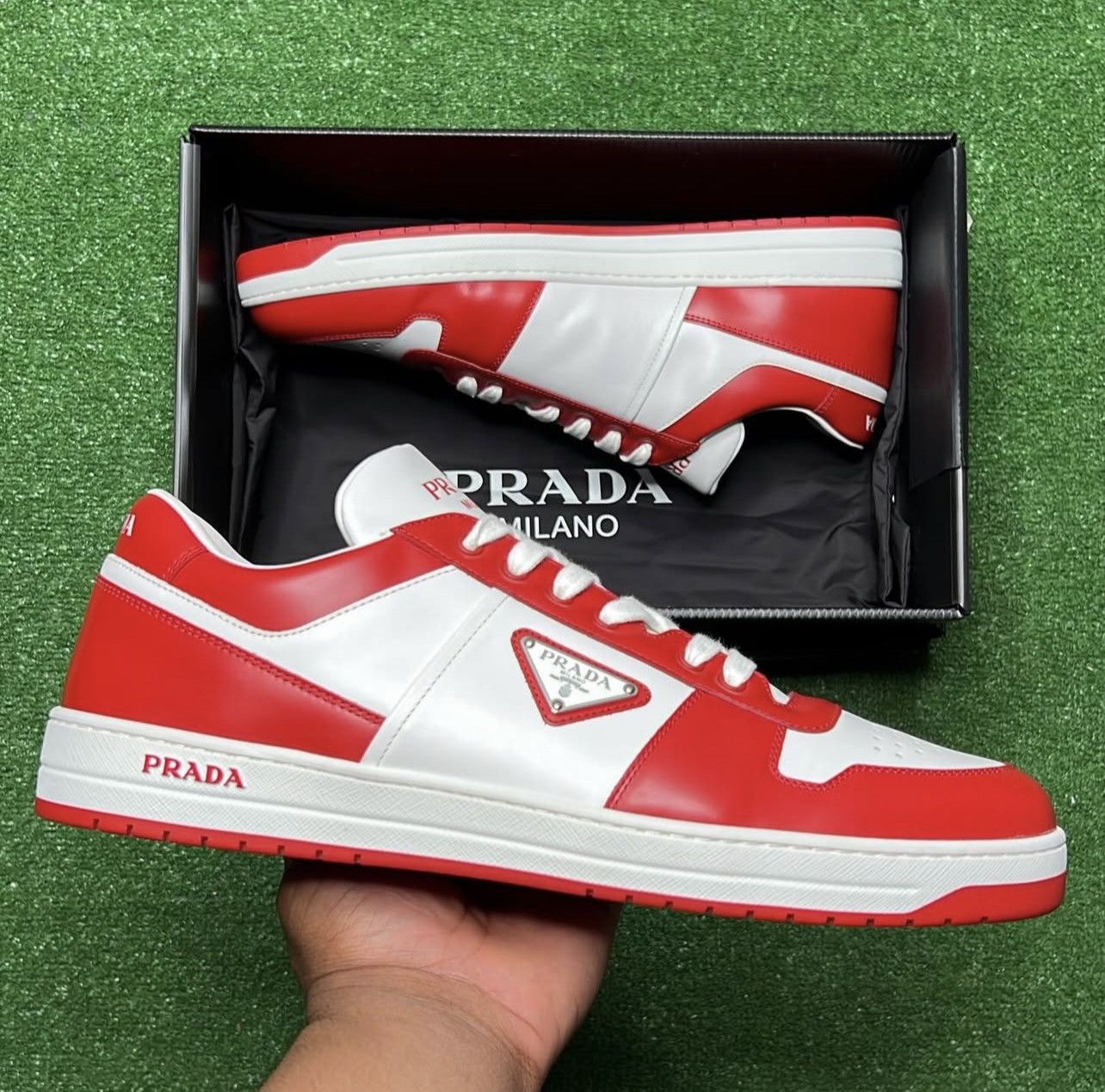 Prada Prada Downtown Leather ‘White Lacquer Red’ Size US 12.5 / EU 45-46 - 2 Thumbnail