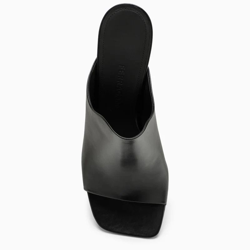 Salvatore Ferragamo o1s1rm0724 Leather Stiletto Mules in Black Size US 7.5 / IT 37.5 - 3 Thumbnail