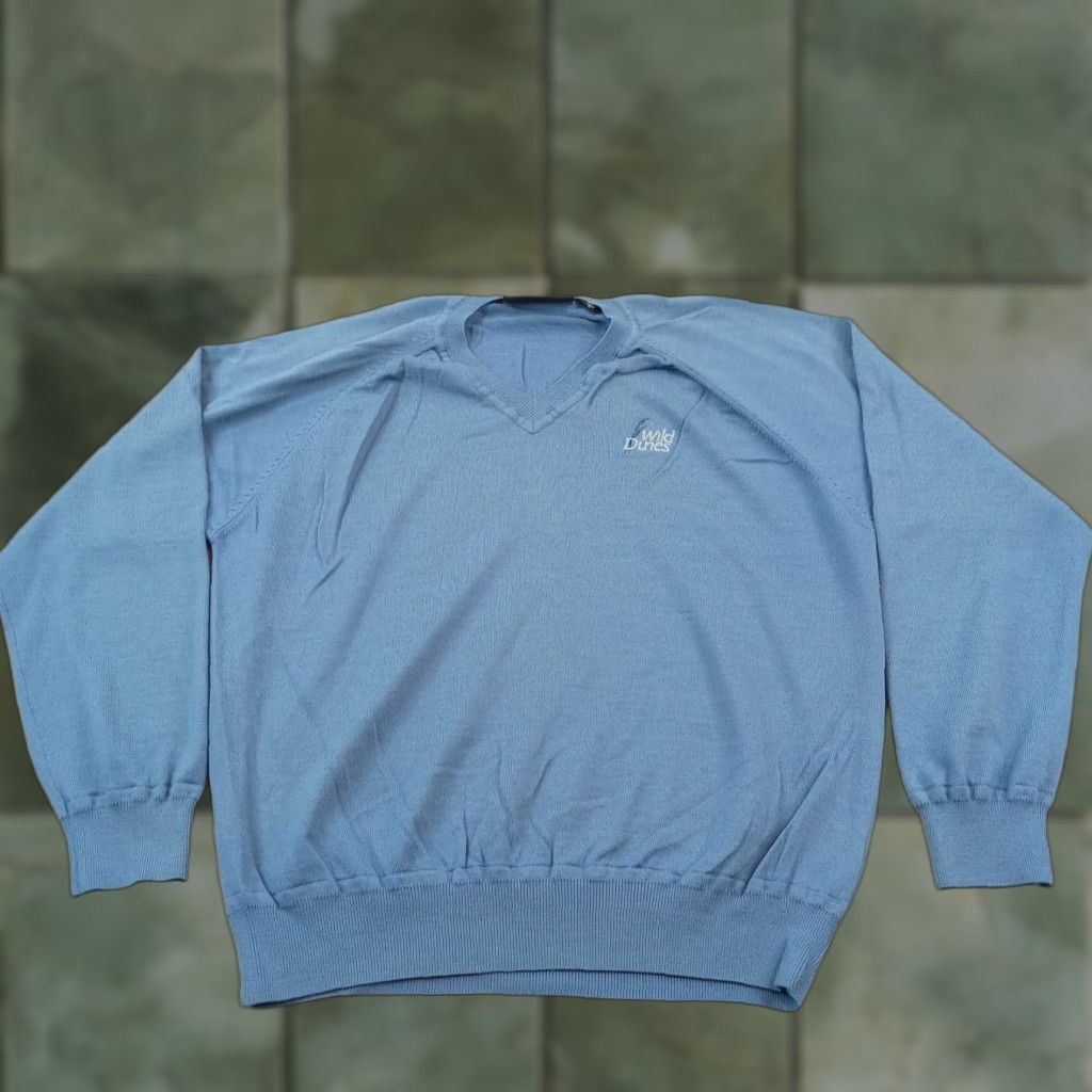 Vintage Greg Norman Mens Large Blue V Neck Sweater Casual Lightweight Size US L / EU 52-54 / 3 - 1 Thumbnail