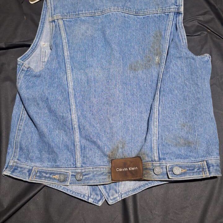 Calvin Klein × Vintage Vintage 90s Calvin Klein CK Denim Vest MADE IN USA Unisex L Size US L / EU 52-54 / 3 - 2 Thumbnail
