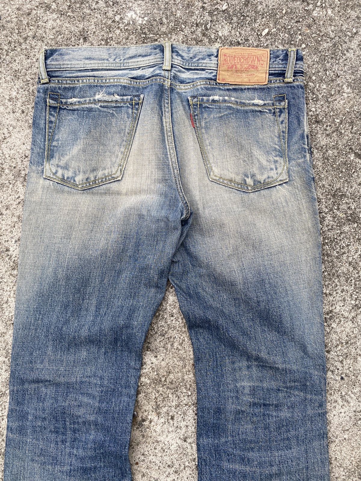 Japanese Brand Rodeo Crown Japan Faded Distressed Denim Size US 31 - 11 Thumbnail