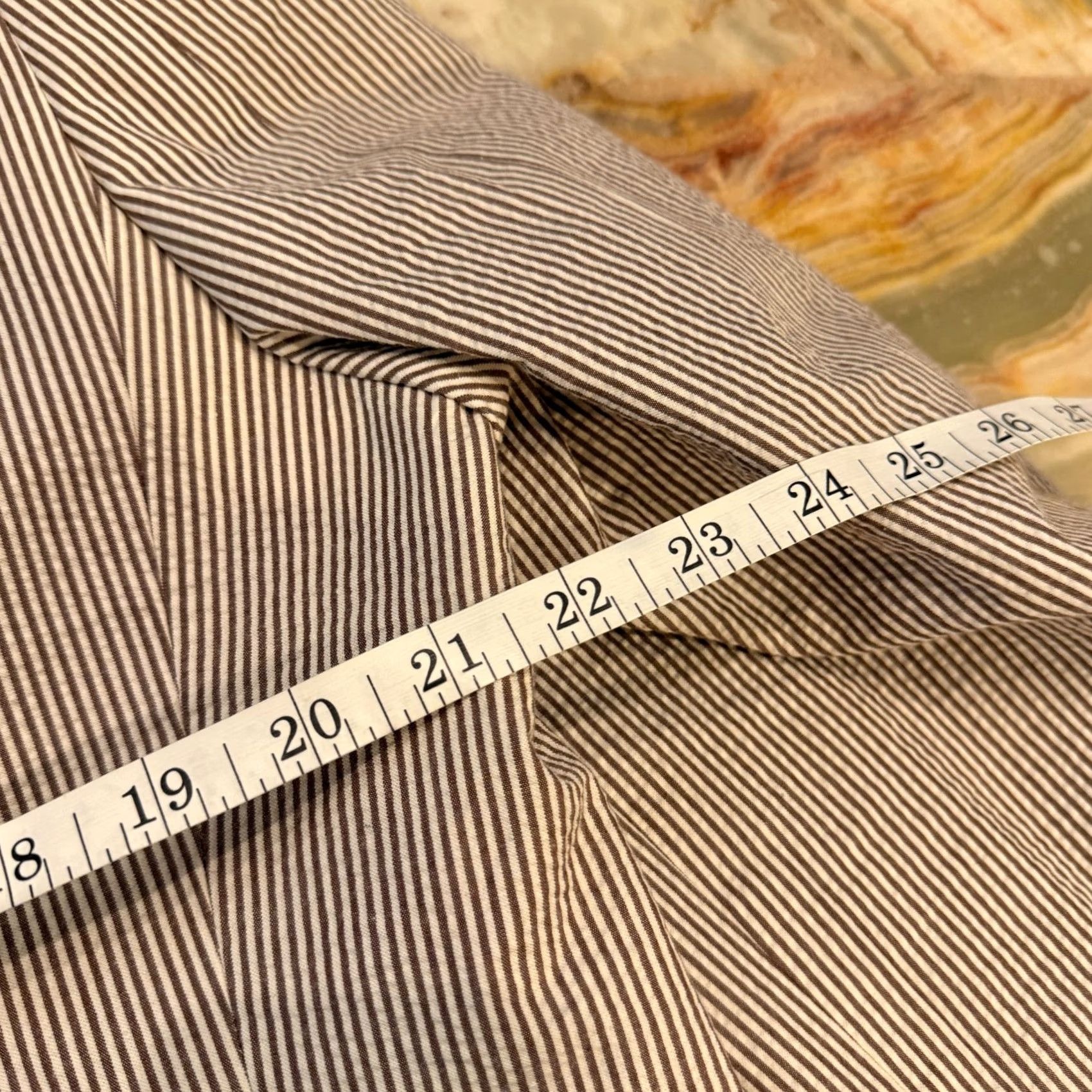 Chaps Chaps Mens Blazer Medium Brown Single Breasted Seersucker Style Two-Button Flap Pockets 44R Size 44R - 5 Thumbnail