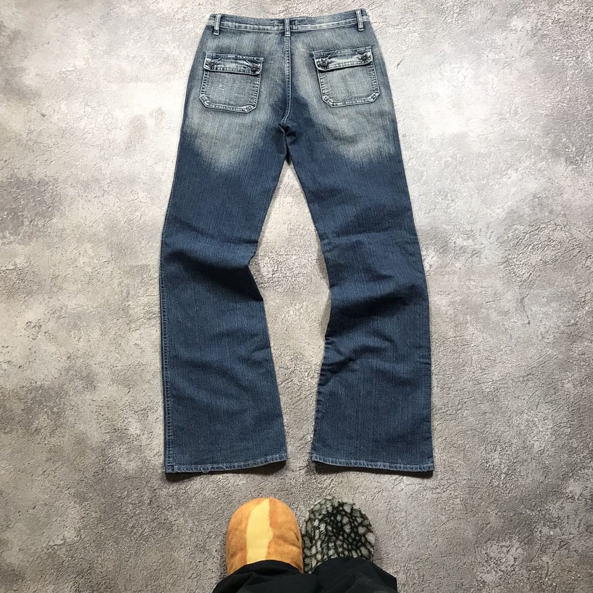 Vintage Y2K Baggy Wide Leg Distressed Jeans Skate Grunge Faded 27 Size 27" / US 4 / IT 40 - 4 Thumbnail