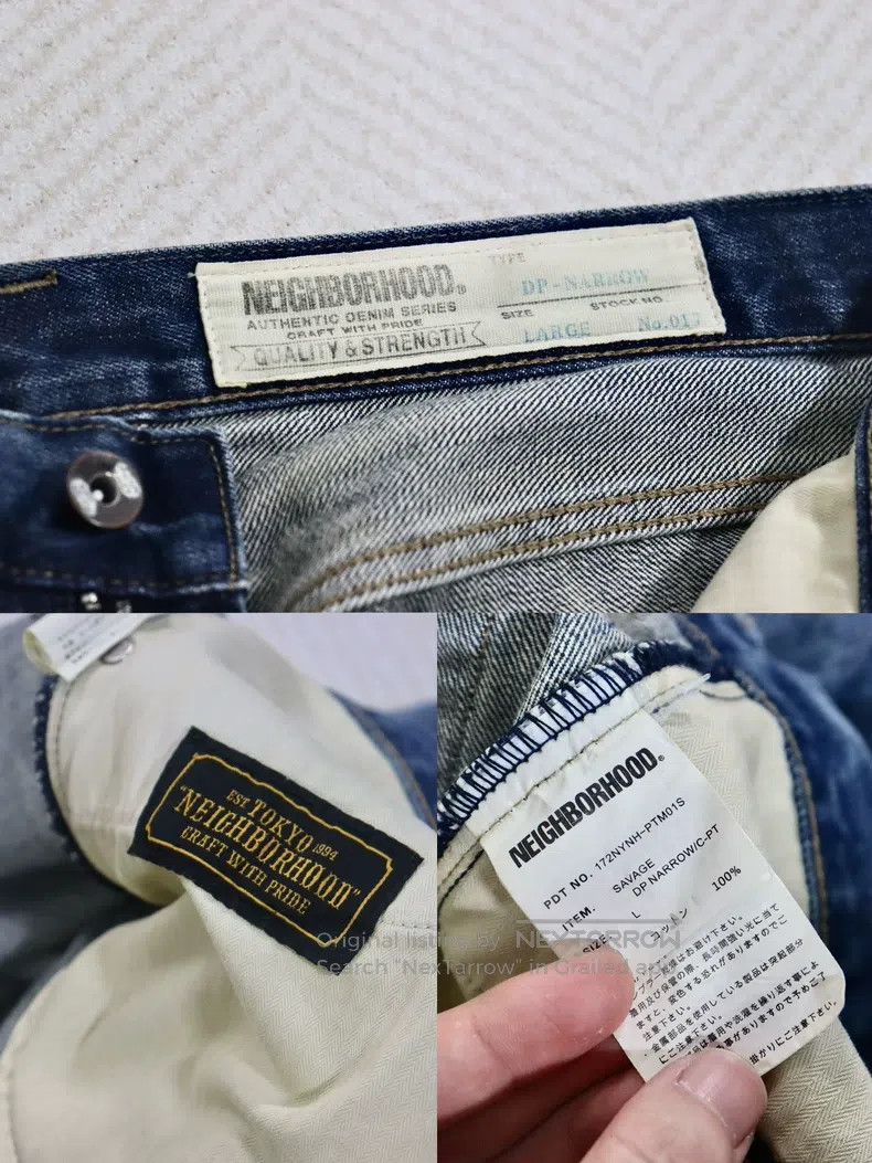 Neighborhood Neighborhood size L 17aw Savage Washed Denim Jeans King of Size US 27 - 9 Thumbnail