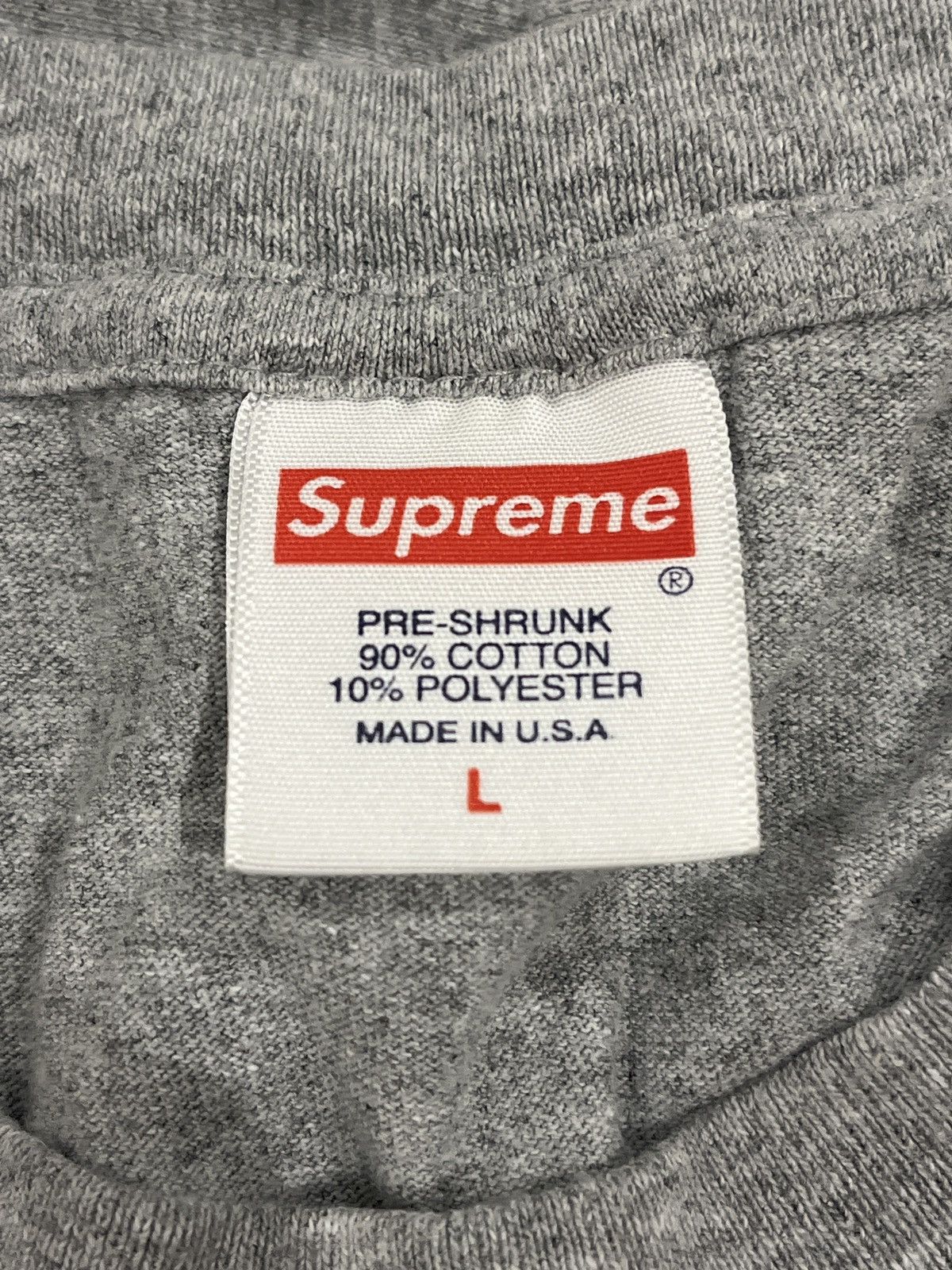 Supreme Grey Supreme Tee Size US L / EU 52-54 / 3 - 4 Thumbnail
