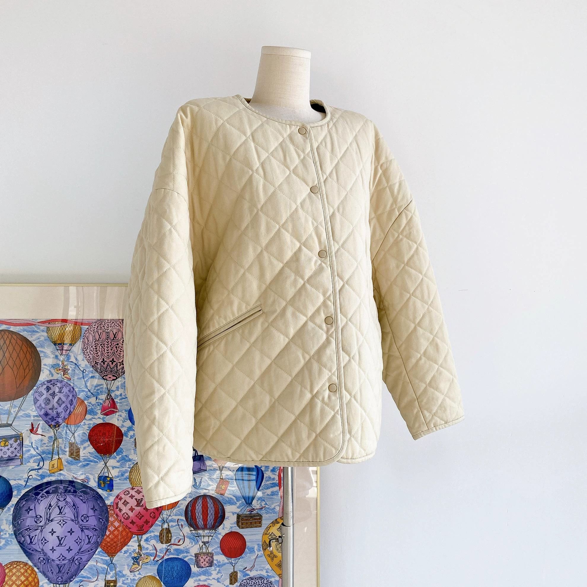 Toteme Toteme Beige Quilted Cotton Jacket L Size L / US 10 / IT 46 - 6 Thumbnail