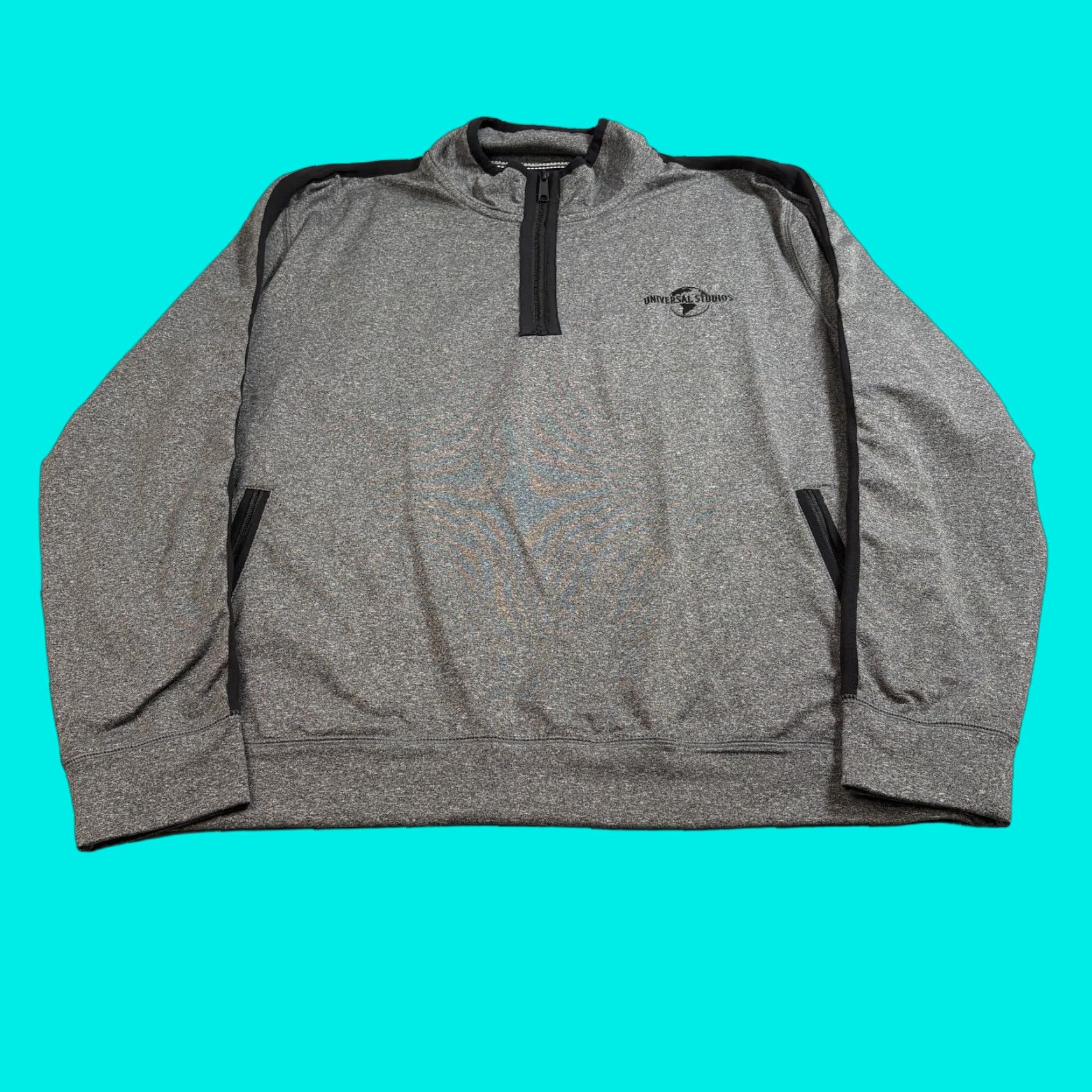 Vintage Universal Studios Hollywood Men XL Gray Quarter Zip Lightweight Pullover Sweatshirt Size US XL / EU 56 / 4 - 1 Thumbnail