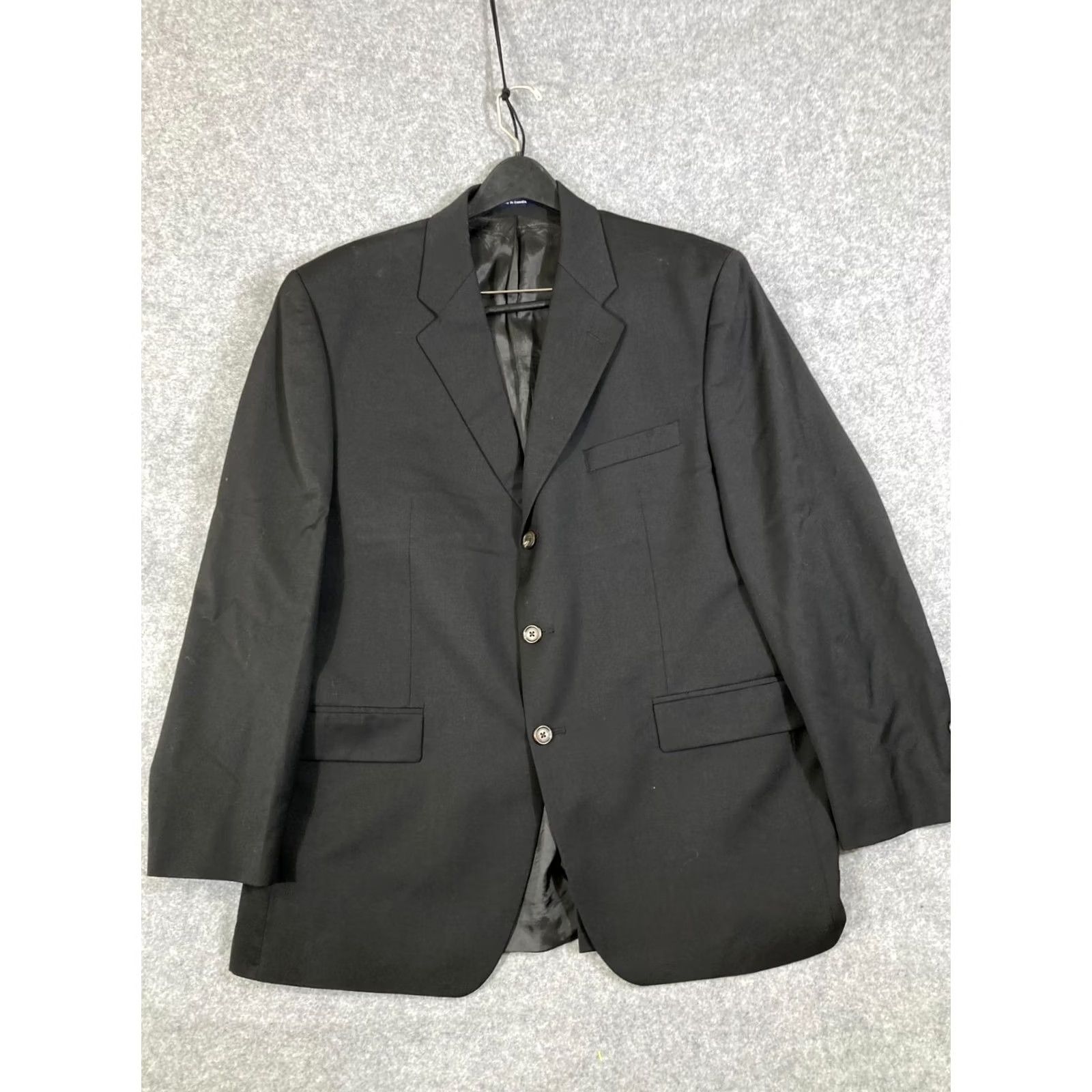 Ralph Lauren VINTAGE Ralph Lauren Wool Blazer Mens 44R Black Lined Notch Lapel 3-Button Size 44R - 3 Thumbnail