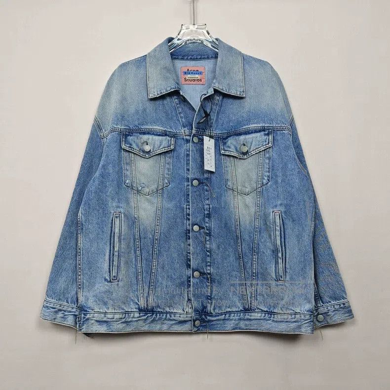 Acne Studios Acne Studios Blue Vintage Washed Distressed Denim Jacket Size XS / US 0-2 / IT 36-38 - 1 Thumbnail