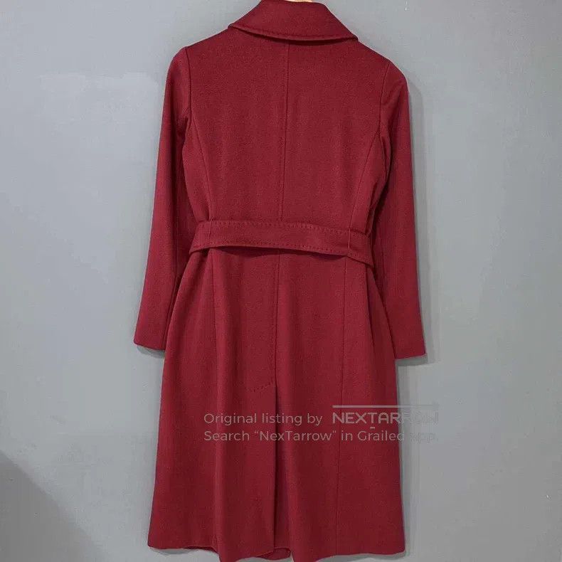 Max Mara Max Mara Red Lapel Long Wool Overcoat Size XS / US 0-2 / IT 36-38 - 5 Thumbnail